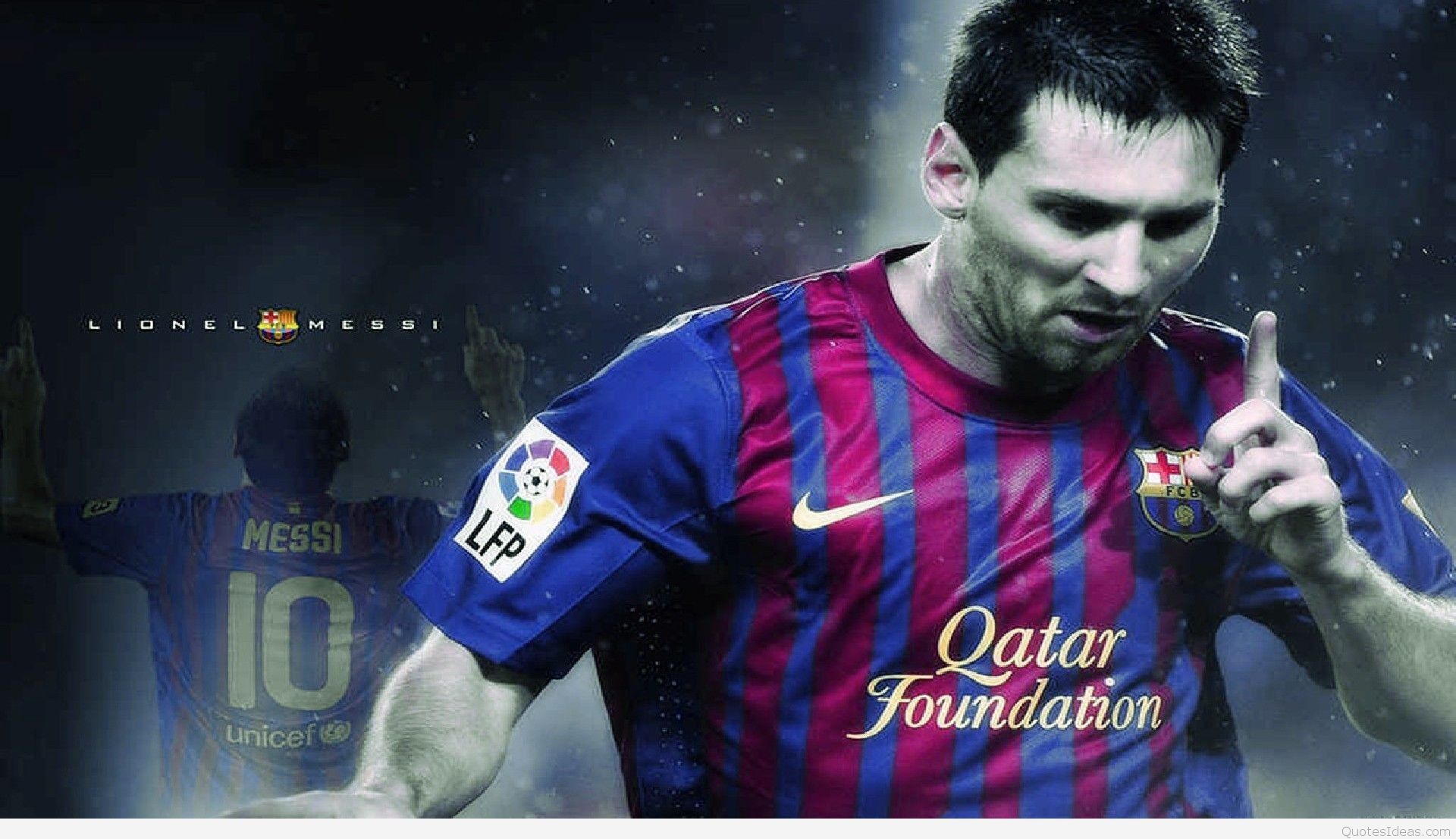Lionel Messi, FC Barcelona, Primo piano, Arte digitale, Full HD, sfondo desktop