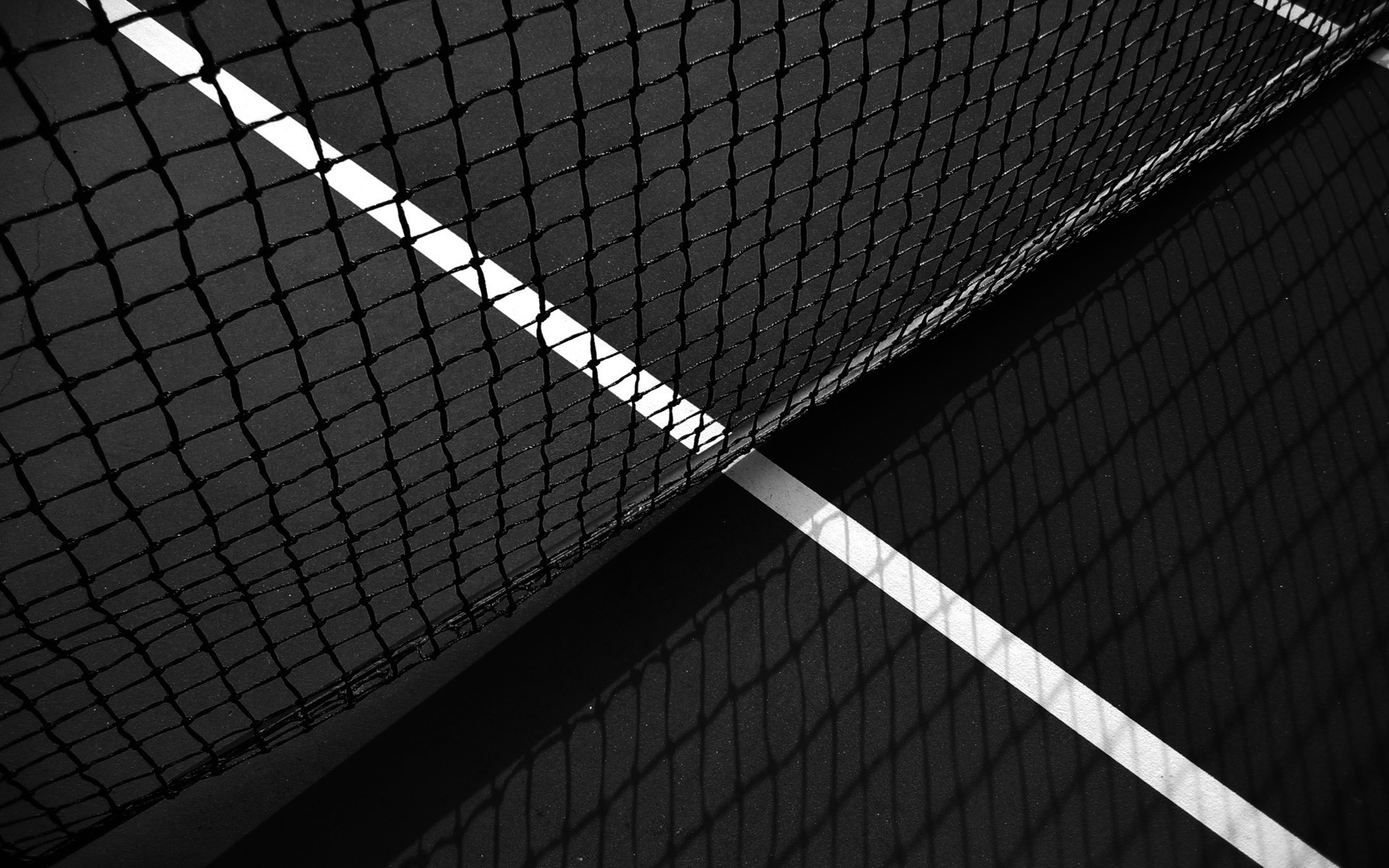 Rete da tennis, Bianco e nero, Linea, 1920x1200, sfondo per PC