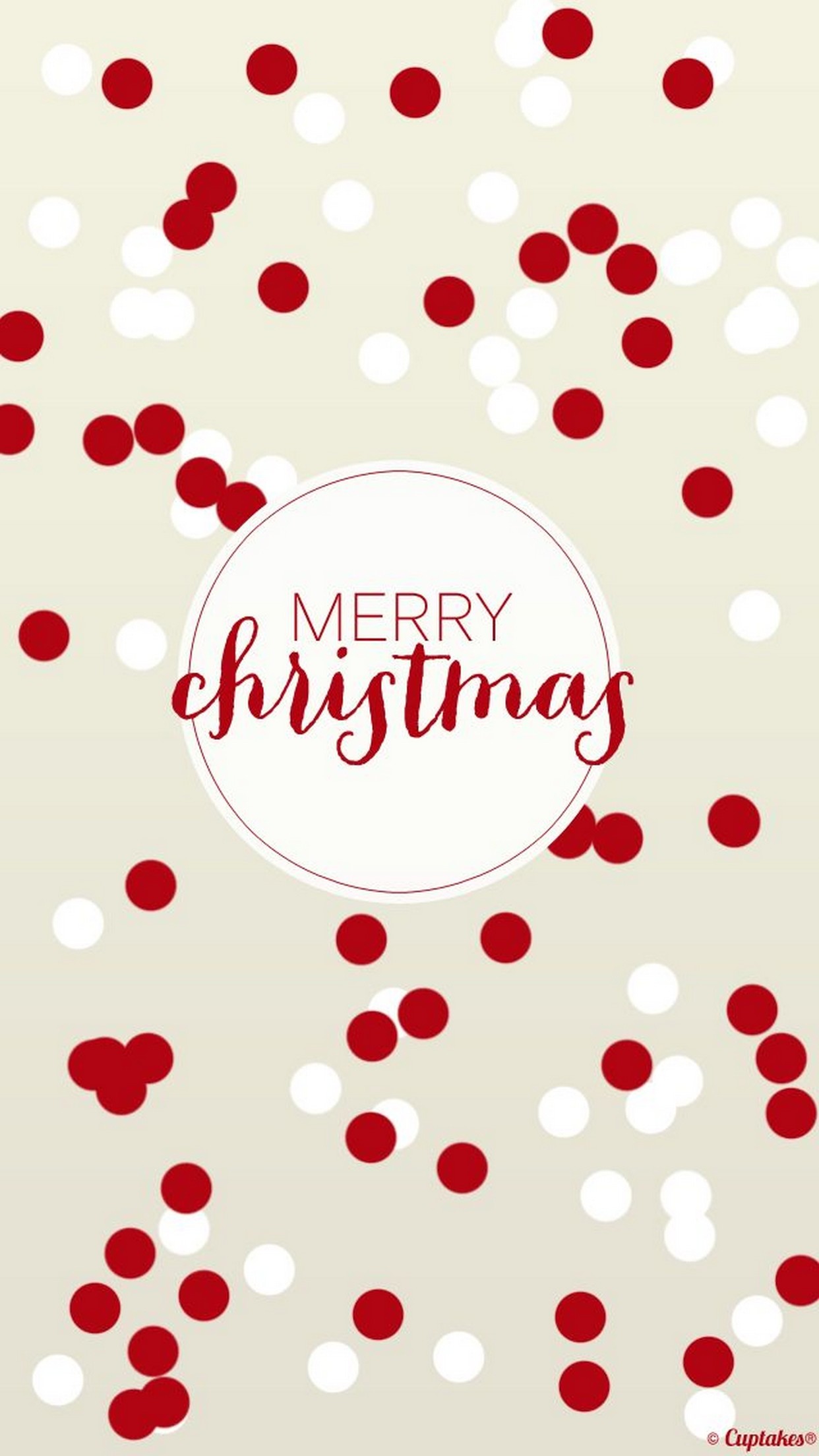Merry Christmas, Natale, Pois rossi, Scritta, sfondo iPhone 6 Full HD