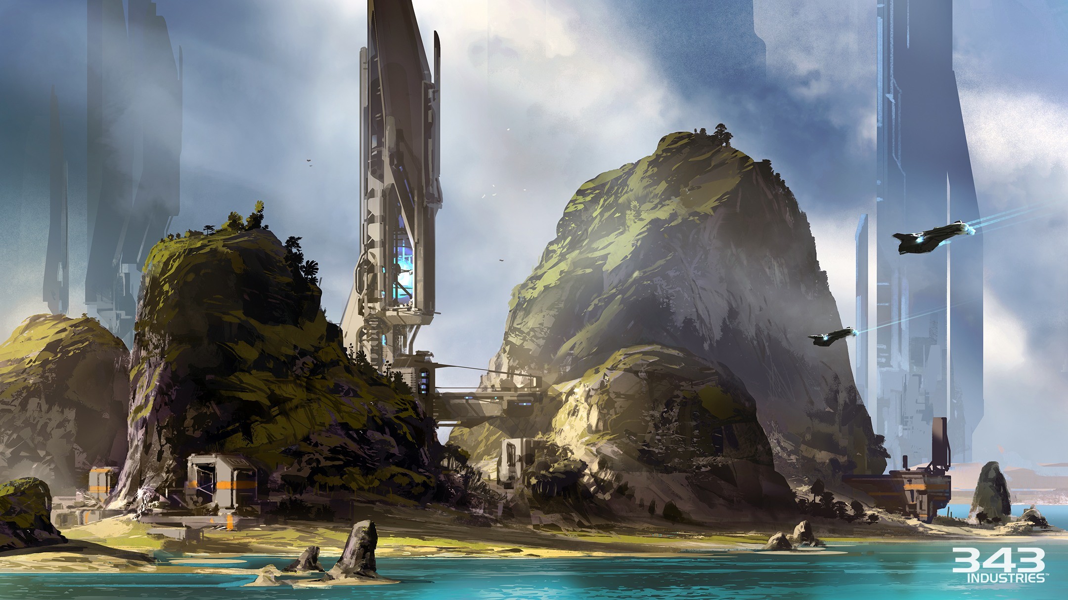 Halo 5: Guardians, 343 Industries, Concept art, Isola, Paesaggio, sfondo desktop Full HD