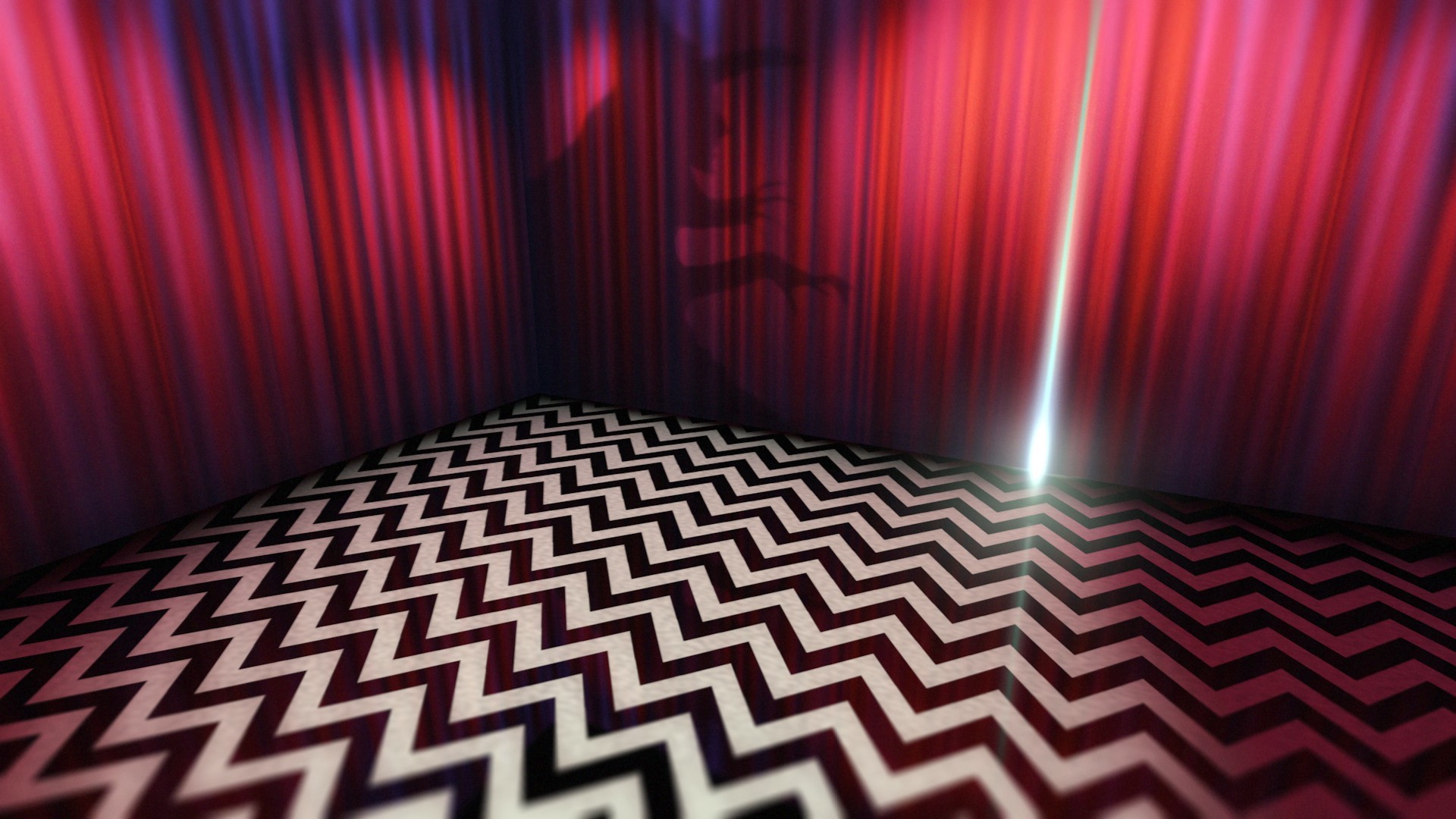 Loggia Nera, Twin Peaks, Stanza Rossa, Pavimento a zigzag, Tende rosse, sfondo Full HD per computer