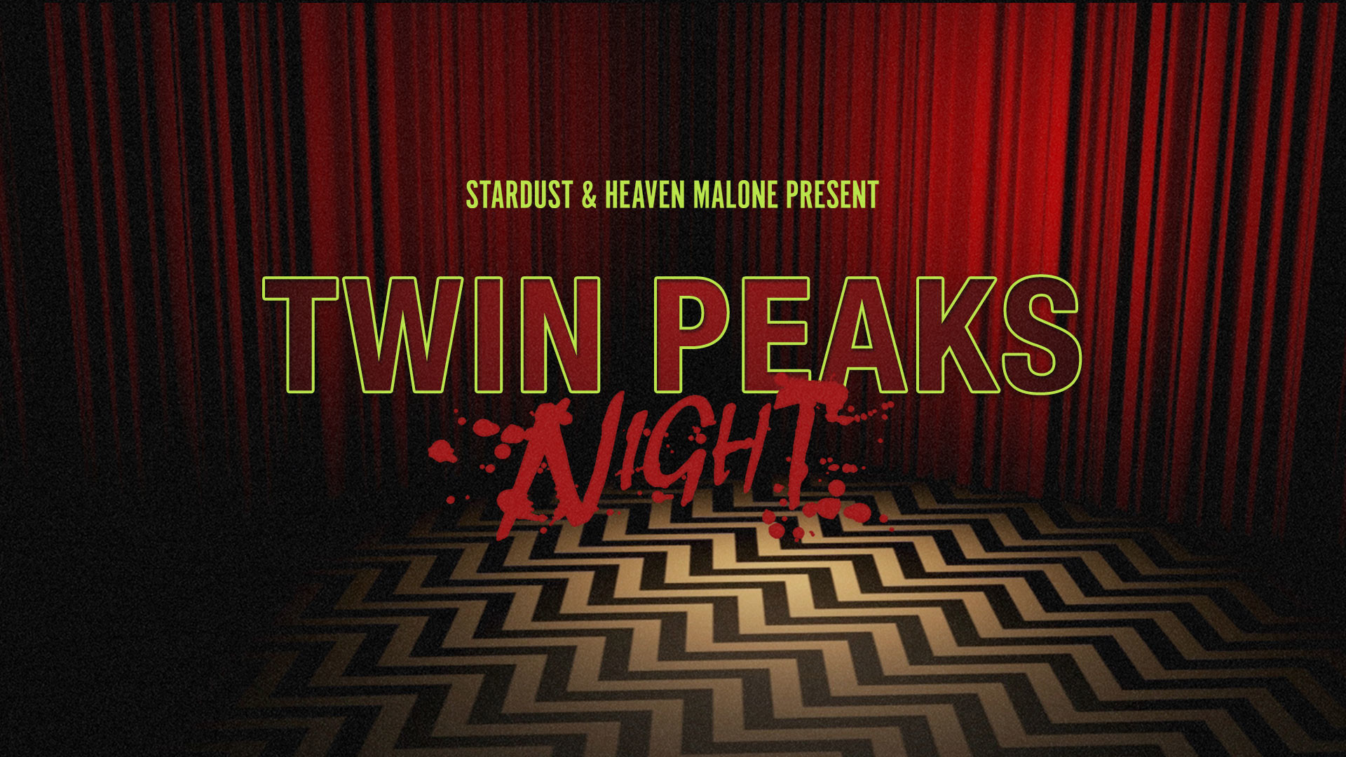 Twin Peaks Night, Twin Peaks, Tende rosse, Pavimento a zigzag, 1920x1080, sfondo per PC