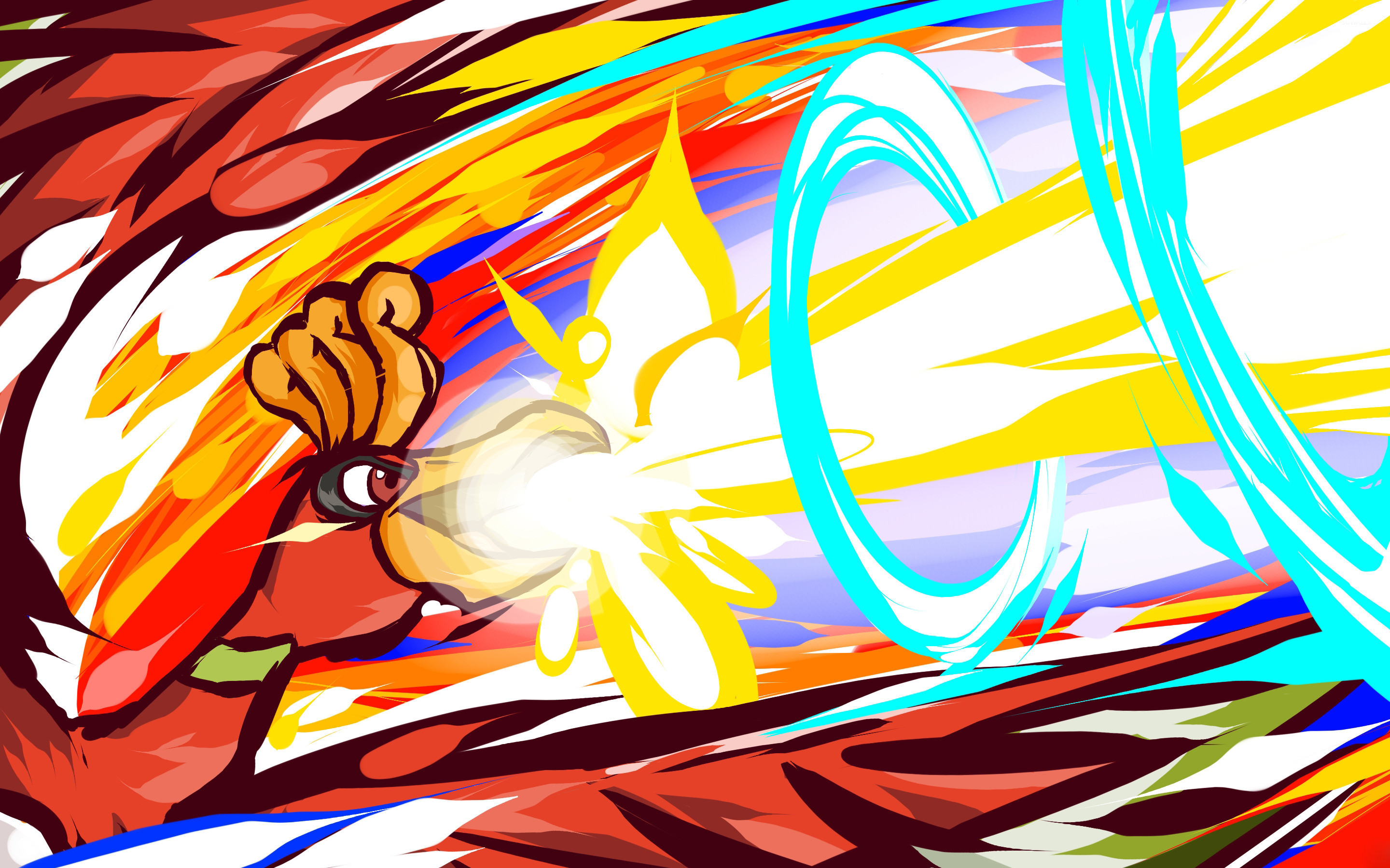 Hitmonchan, Pokémon, Arte astratta, Colori vivaci, 2K, sfondo per PC e portatile