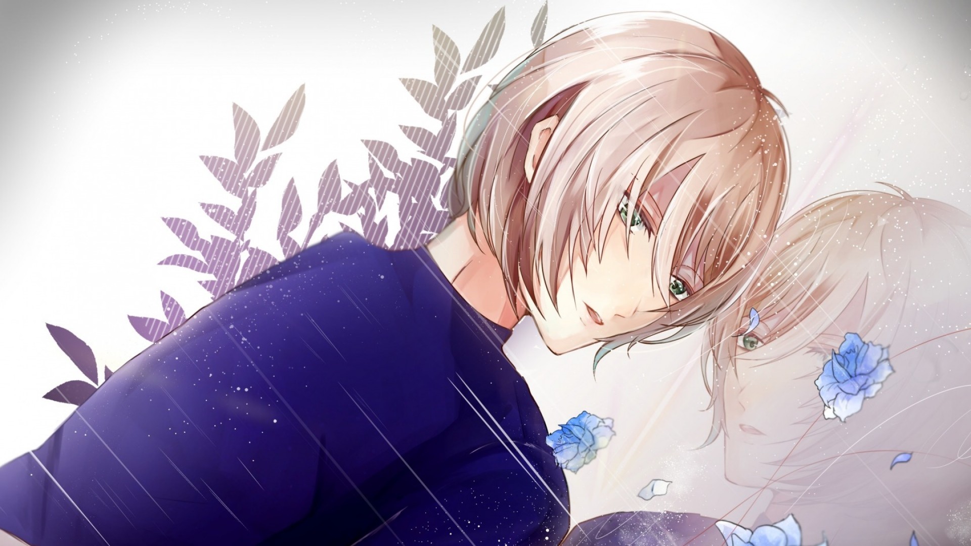 Yuri Plisetsky, Yuri!!! on Ice, Fiori, Fan art, Full HD, wallpaper per portatile
