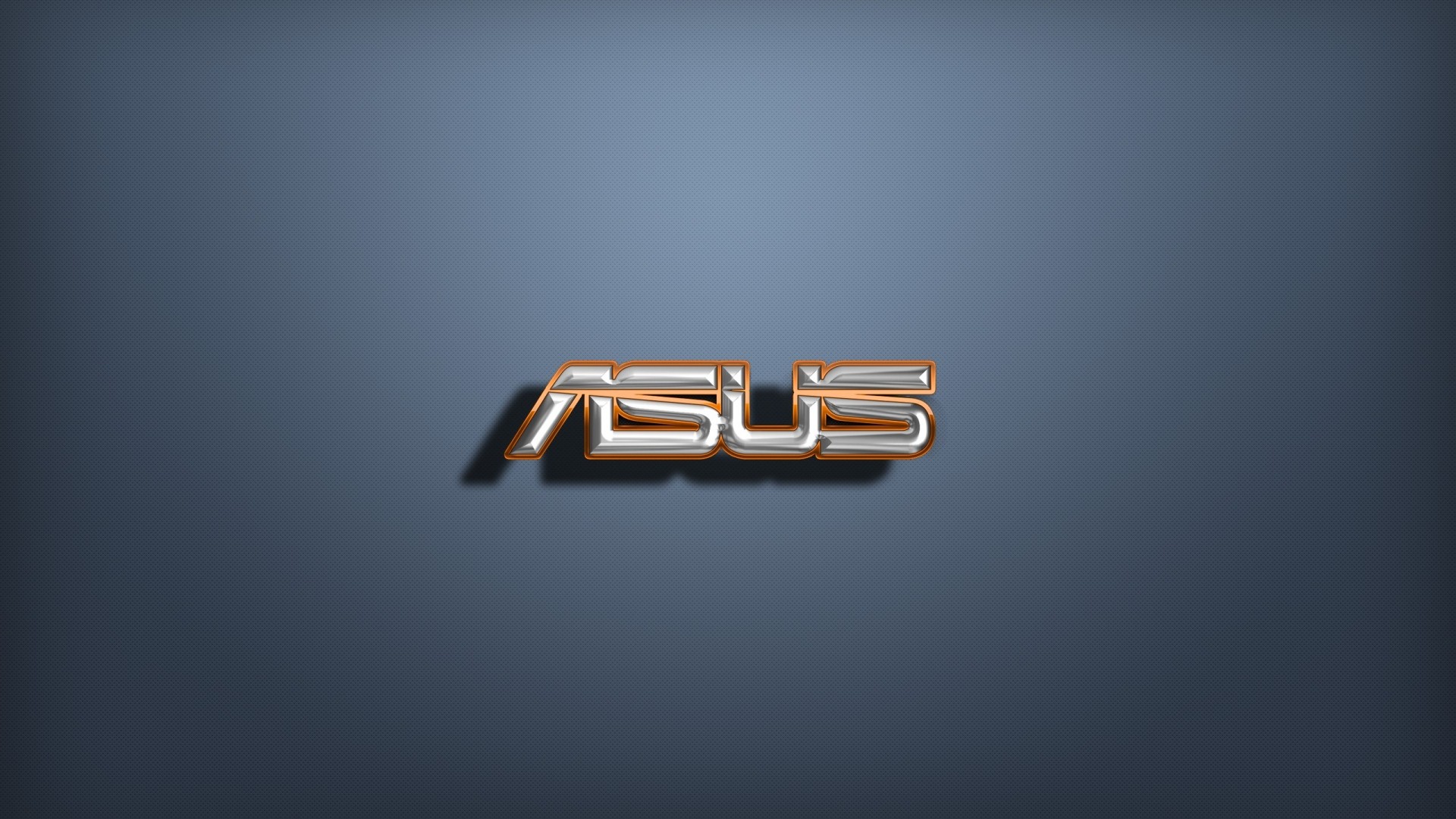 Asus, Logo dorato, Sfondo grigio-blu, Full HD, wallpaper per portatile