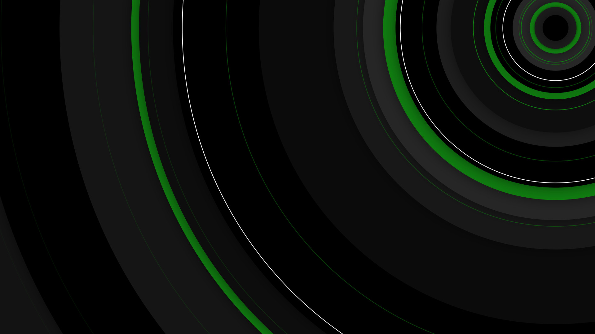 Xbox One, Cerchi, Verde, Sfondo nero, 1920x1080, wallpaper desktop