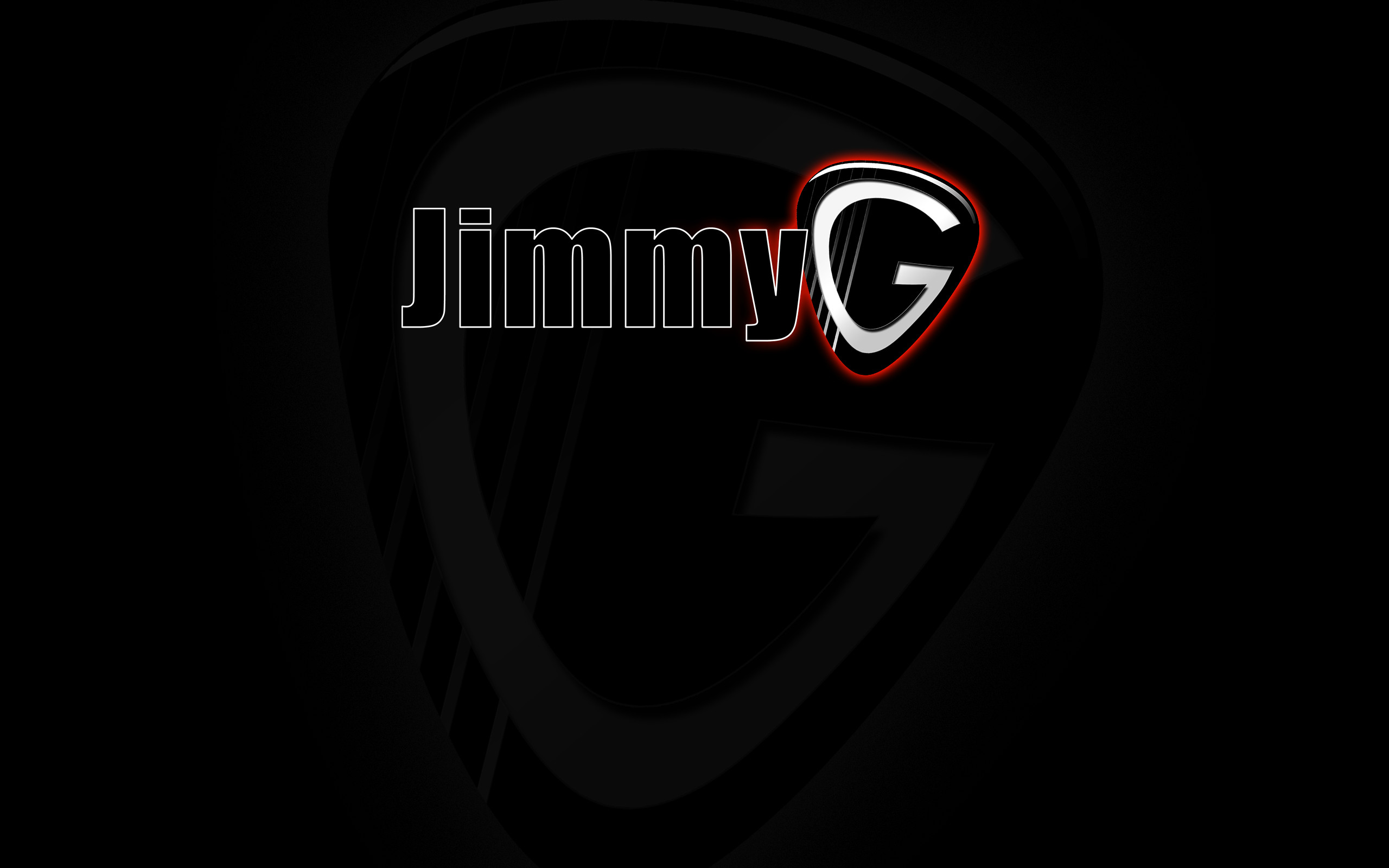 JimmyG, Plettro, Logo, Sfondo nero, 16:10 2K, wallpaper widescreen