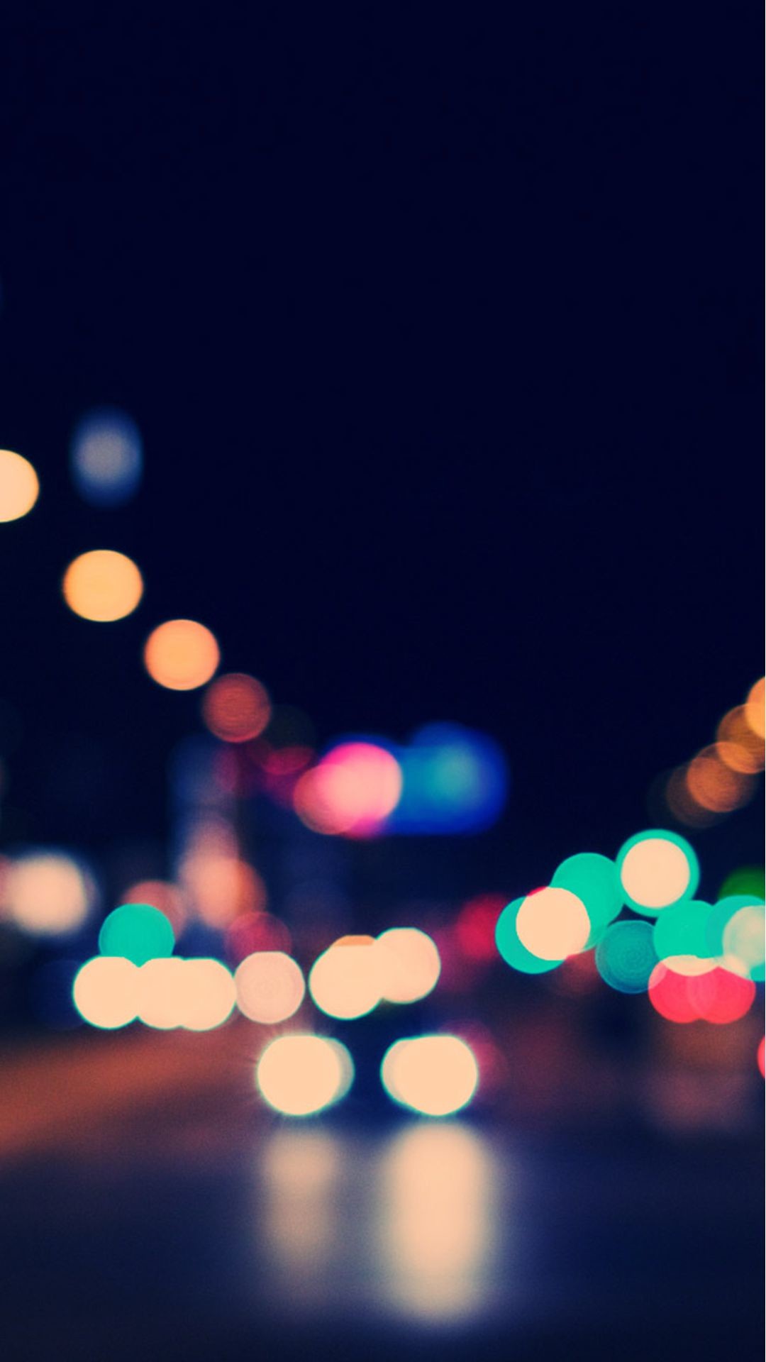 Bokeh, Luci della città, Notte, wallpaper iPhone 16