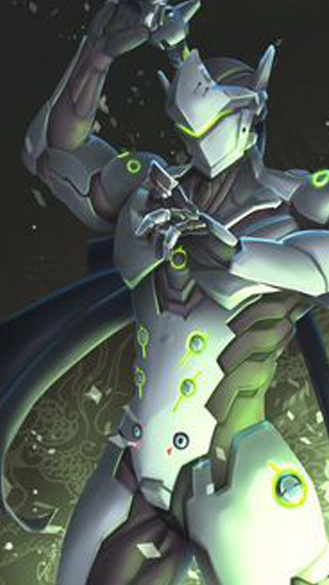 Genji, Overwatch, Shuriken, Ninja cyborg, Full HD, schermata di blocco del cellulare