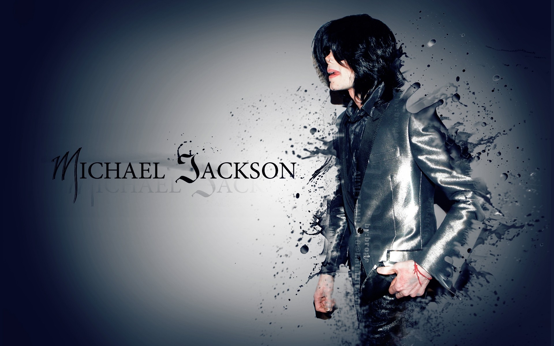 Michael Jackson, Giacca argentata, Schizzi d'inchiostro, Arte digitale, sfondo MacBook Pro