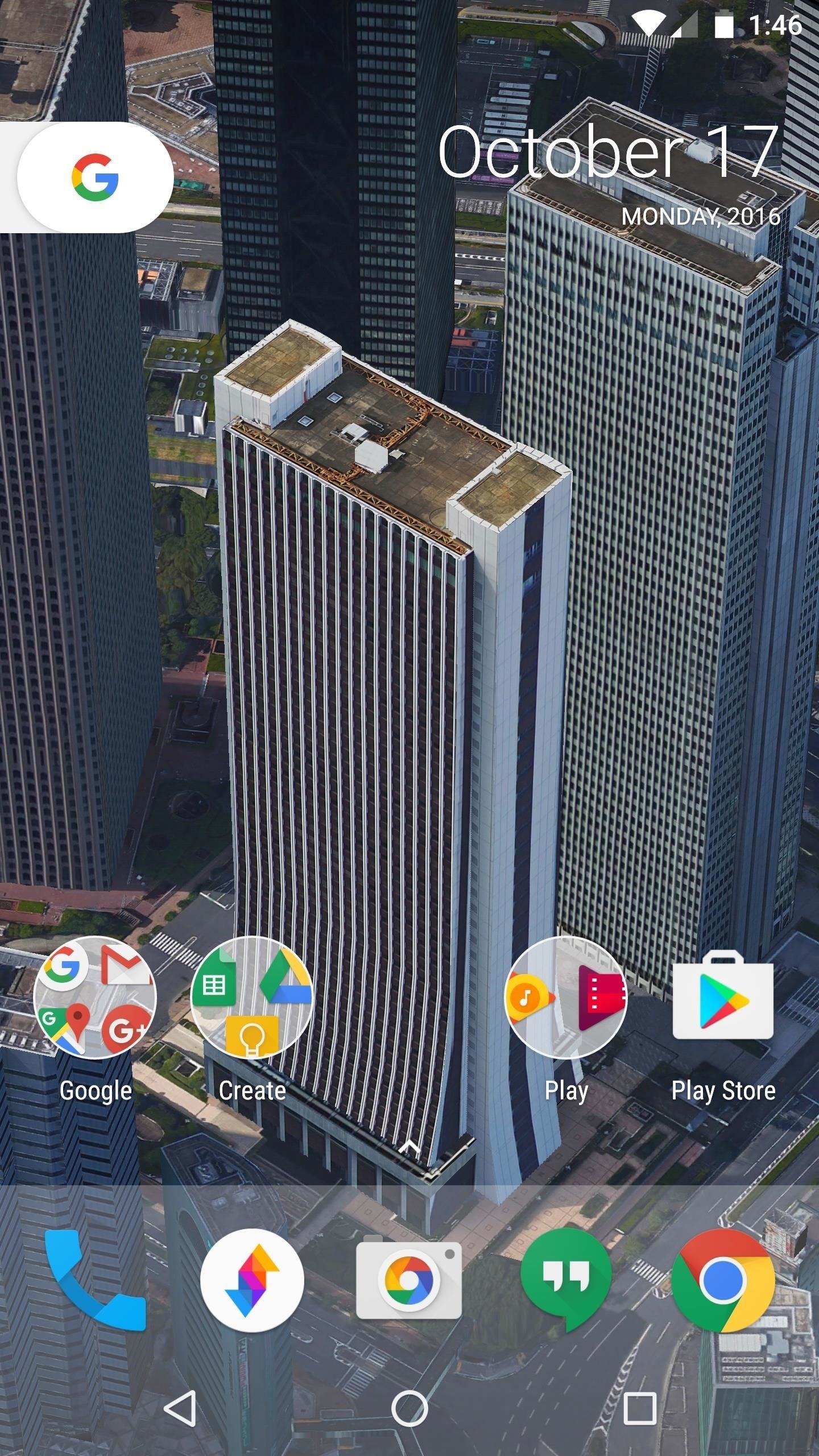Google Pixel, Schermata home, Android, Grattacieli, QHD+, sfondo per smartphone