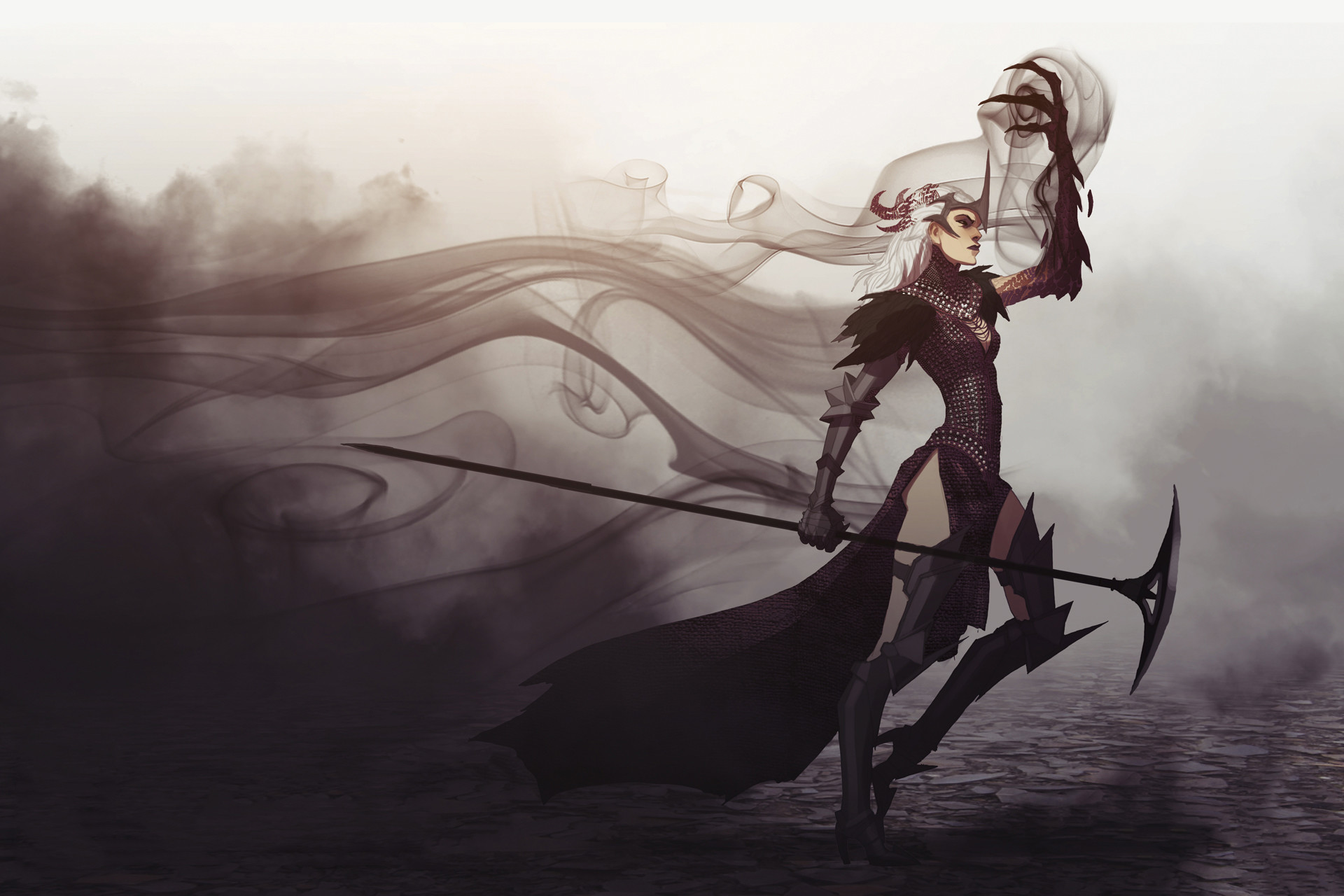 Dragon Age, Mago, Bastone, Nebbia, Disegno, Full HD, sfondo desktop