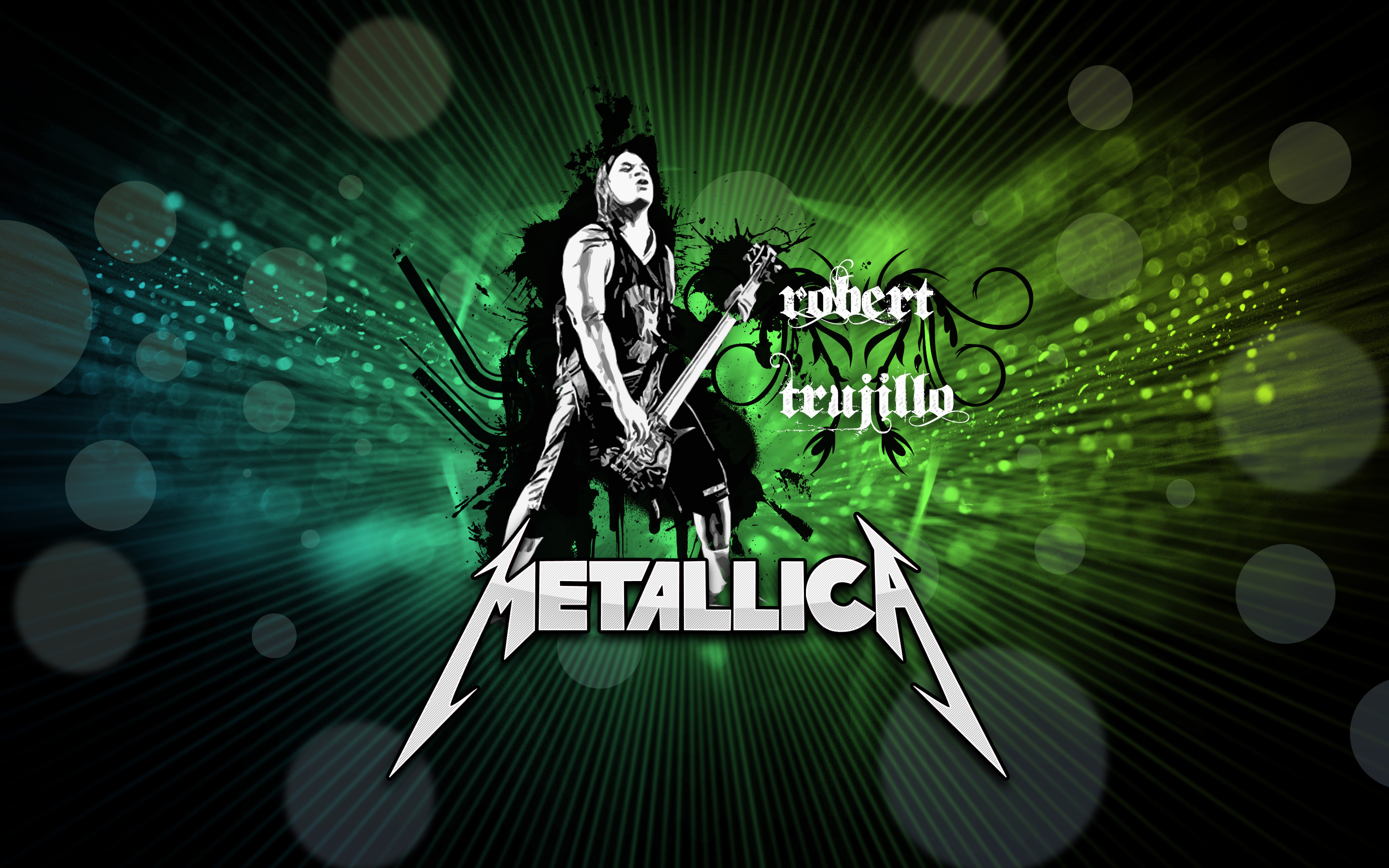 Metallica, Robert Trujillo, Logo, Verde, 2K, sfondo Windows 11