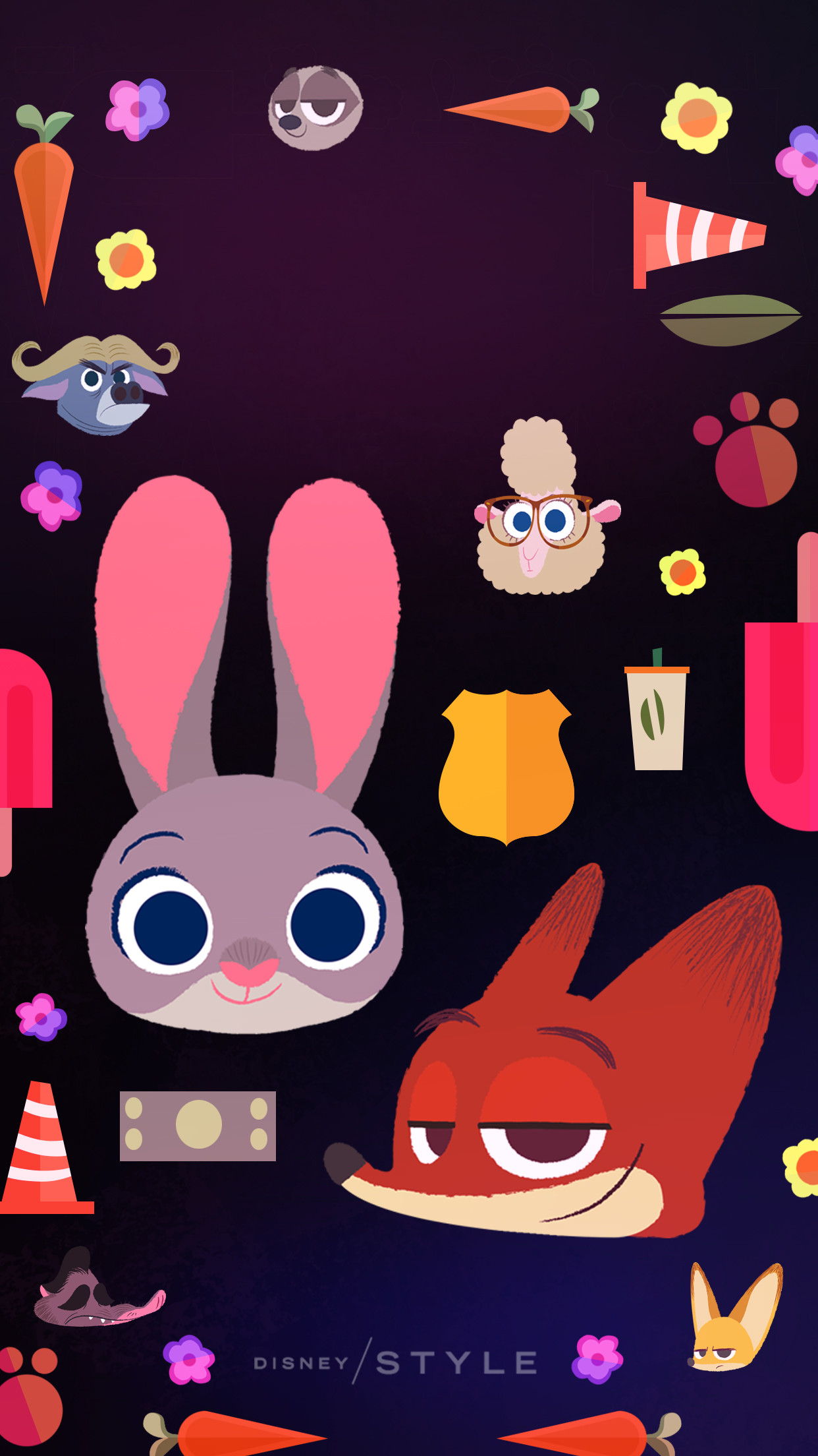 Zootropolis, Judy Hopps, Nick Wilde, Disney, Motivo, wallpaper per cellulare