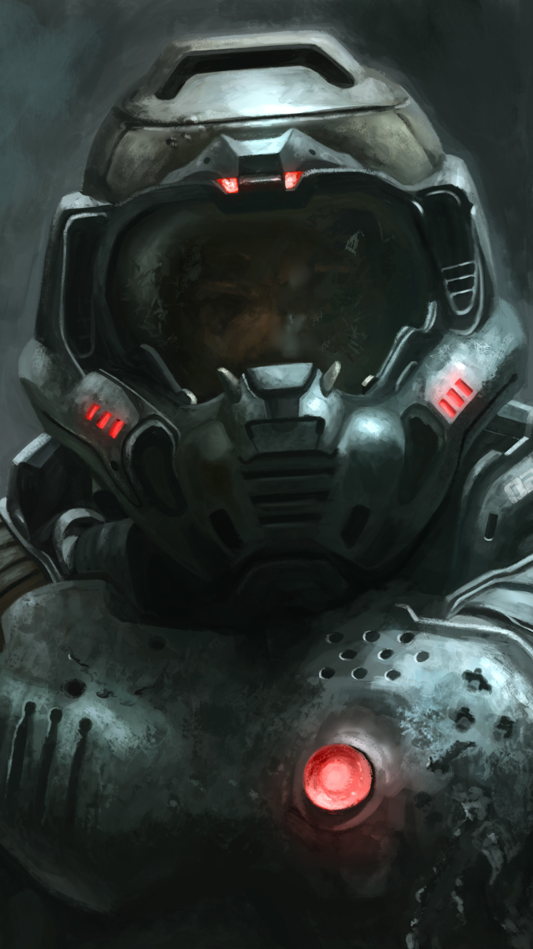 Doom Slayer, Doom, Elmo, Ritratto, Full HD, sfondo per smartphone
