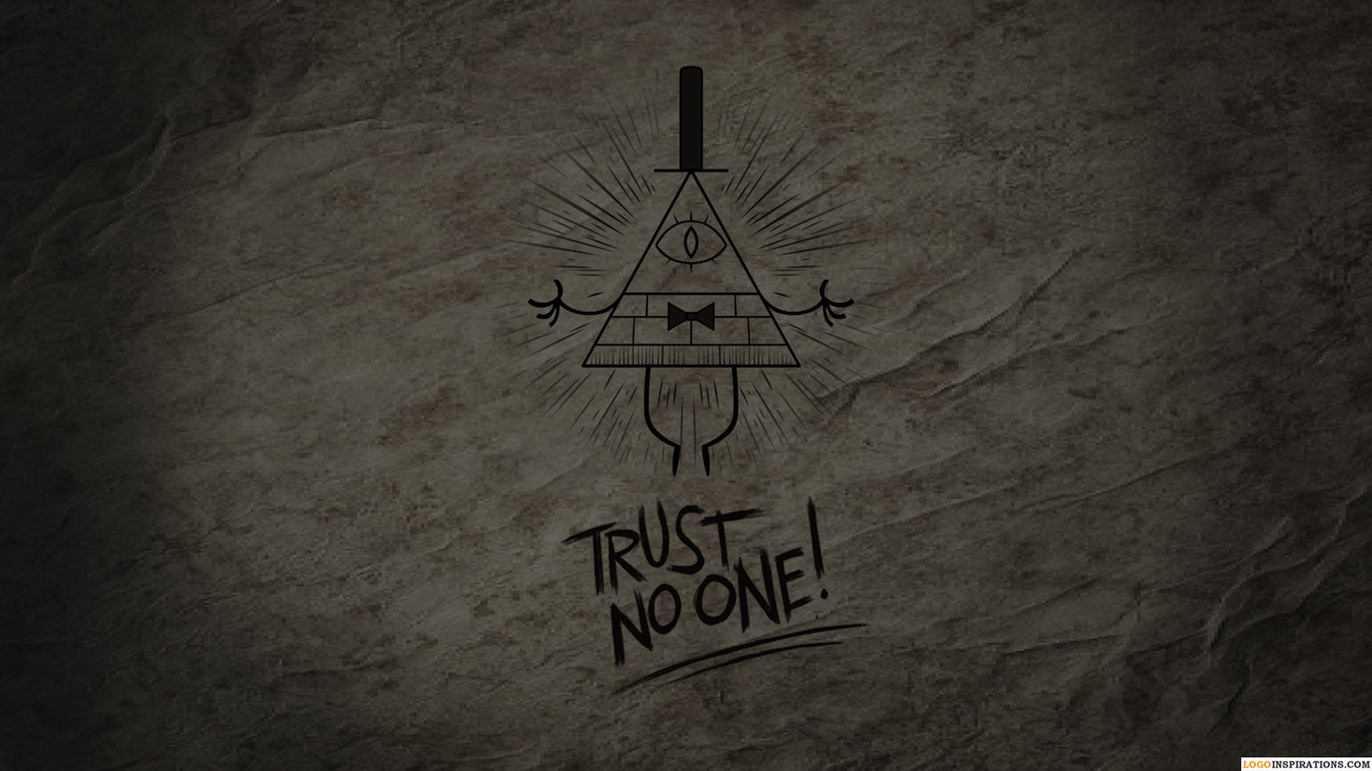 Bill Cipher, Gravity Falls, Trust No One, Carta stropicciata, Full HD, wallpaper per computer