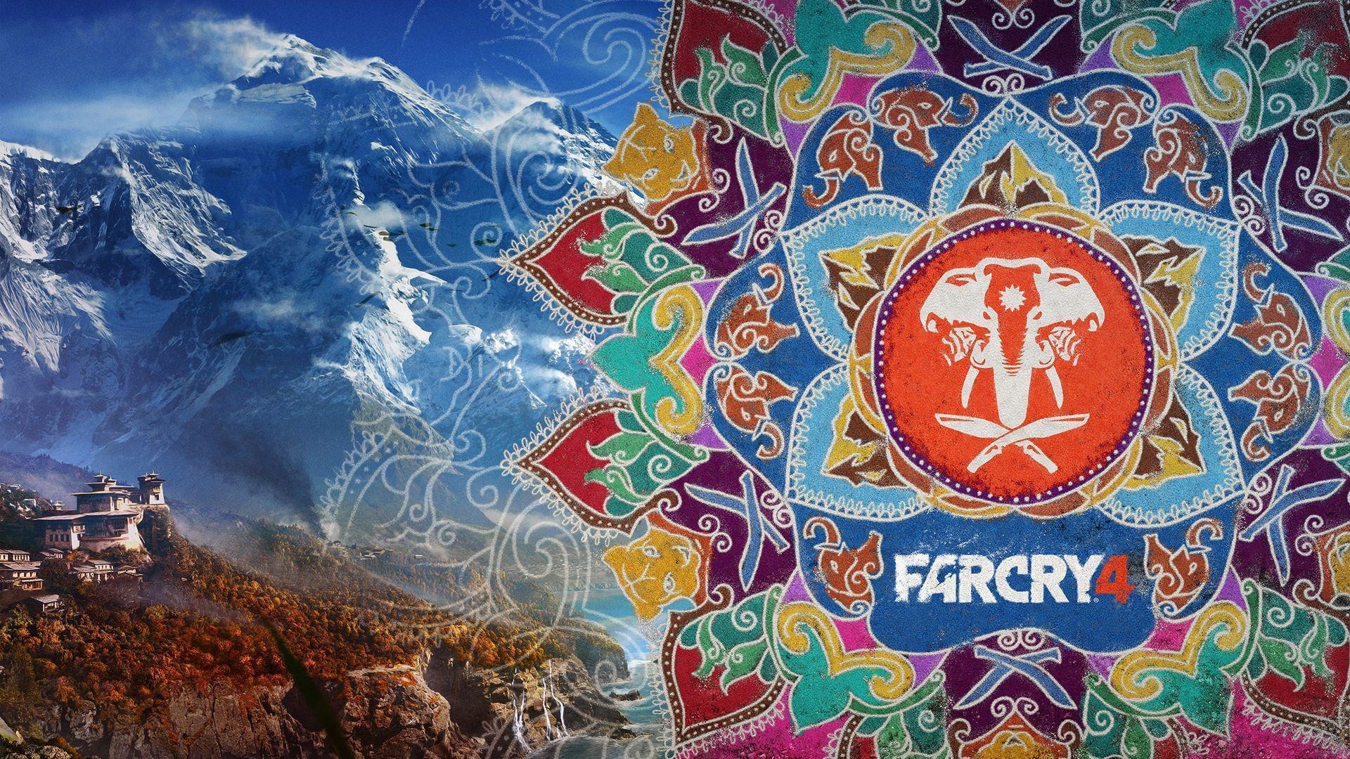 Far Cry 4, Golden Path, Mandala, Himalaya, Logo, Full HD, sfondo per PC e portatile
