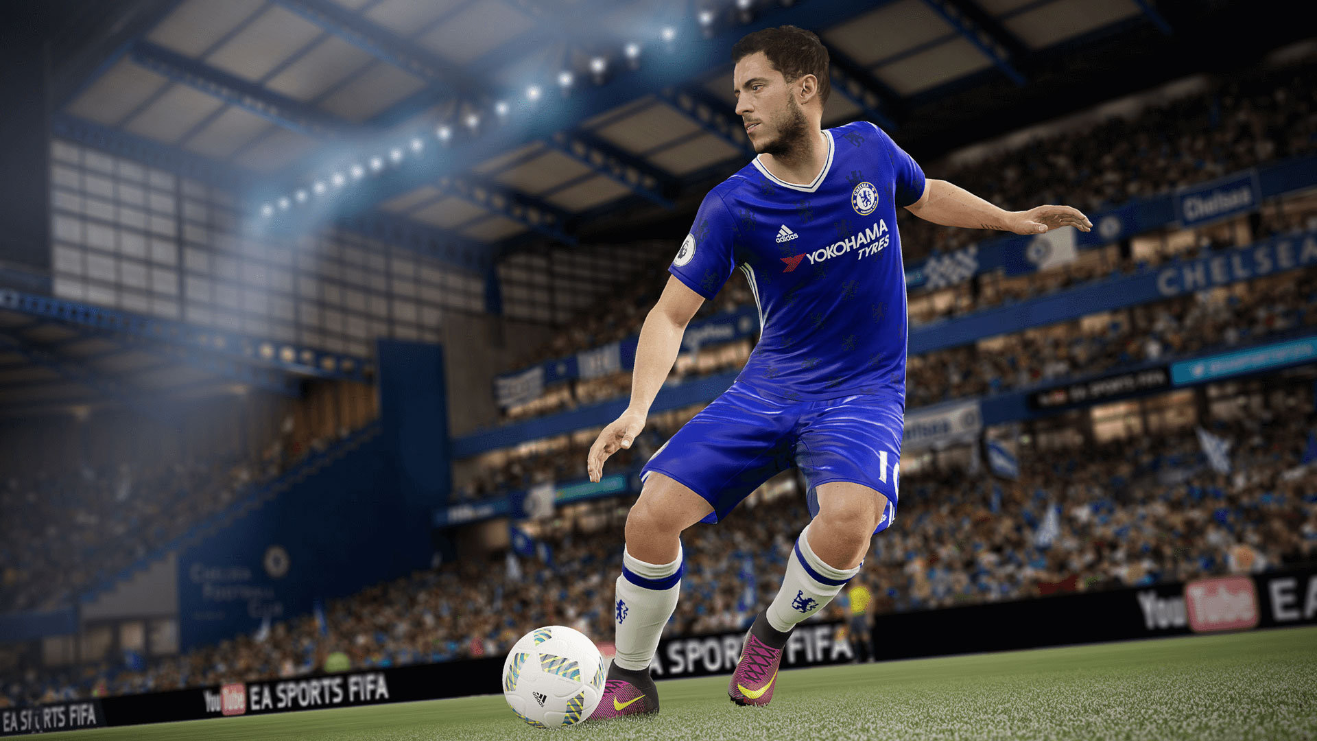 Eden Hazard, FIFA 17, Chelsea, Stamford Bridge, 1920x1080, sfondo per PC