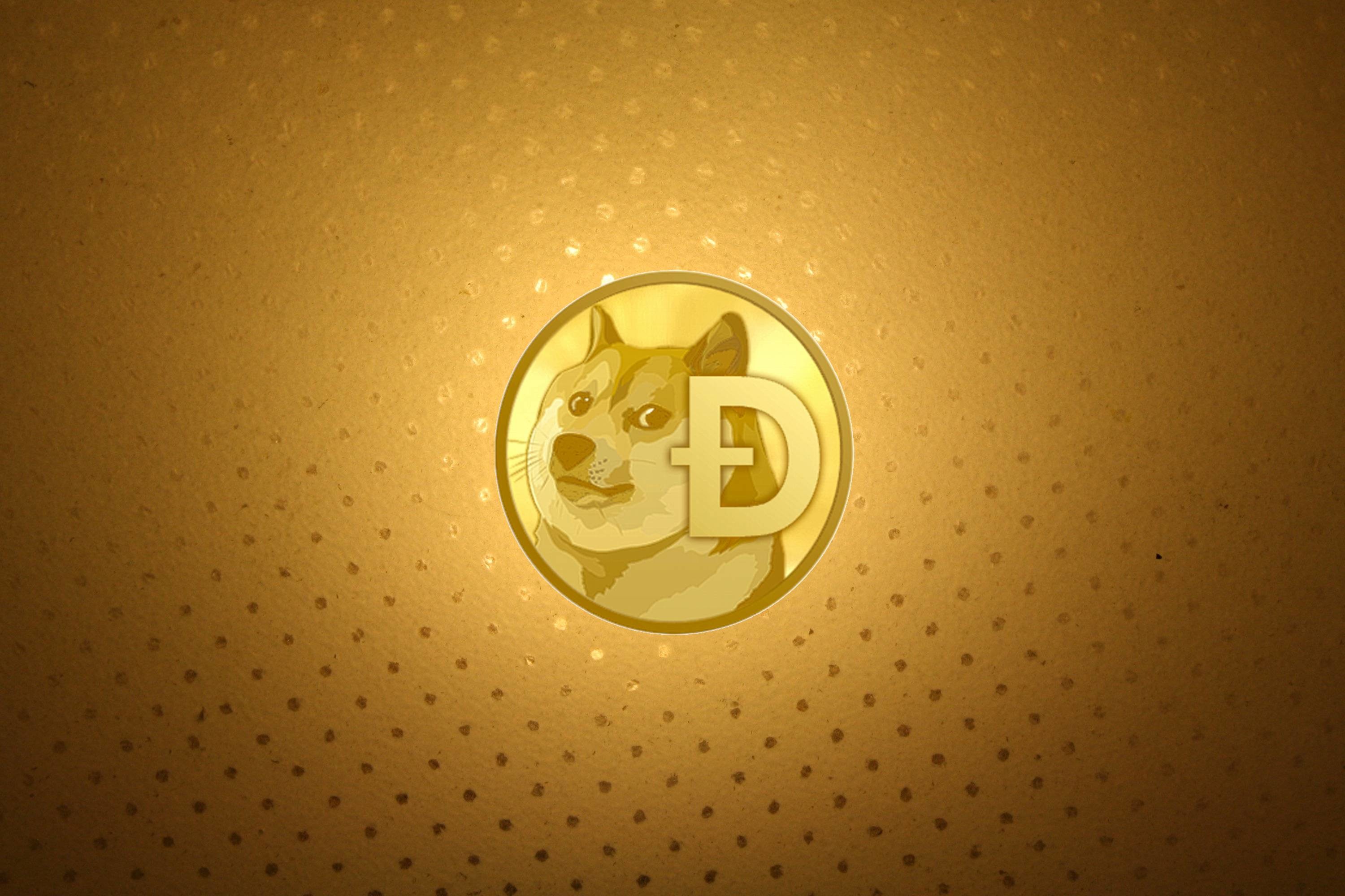 Dogecoin, Moneta d'oro, Doge, 2K, sfondo per PC e portatile