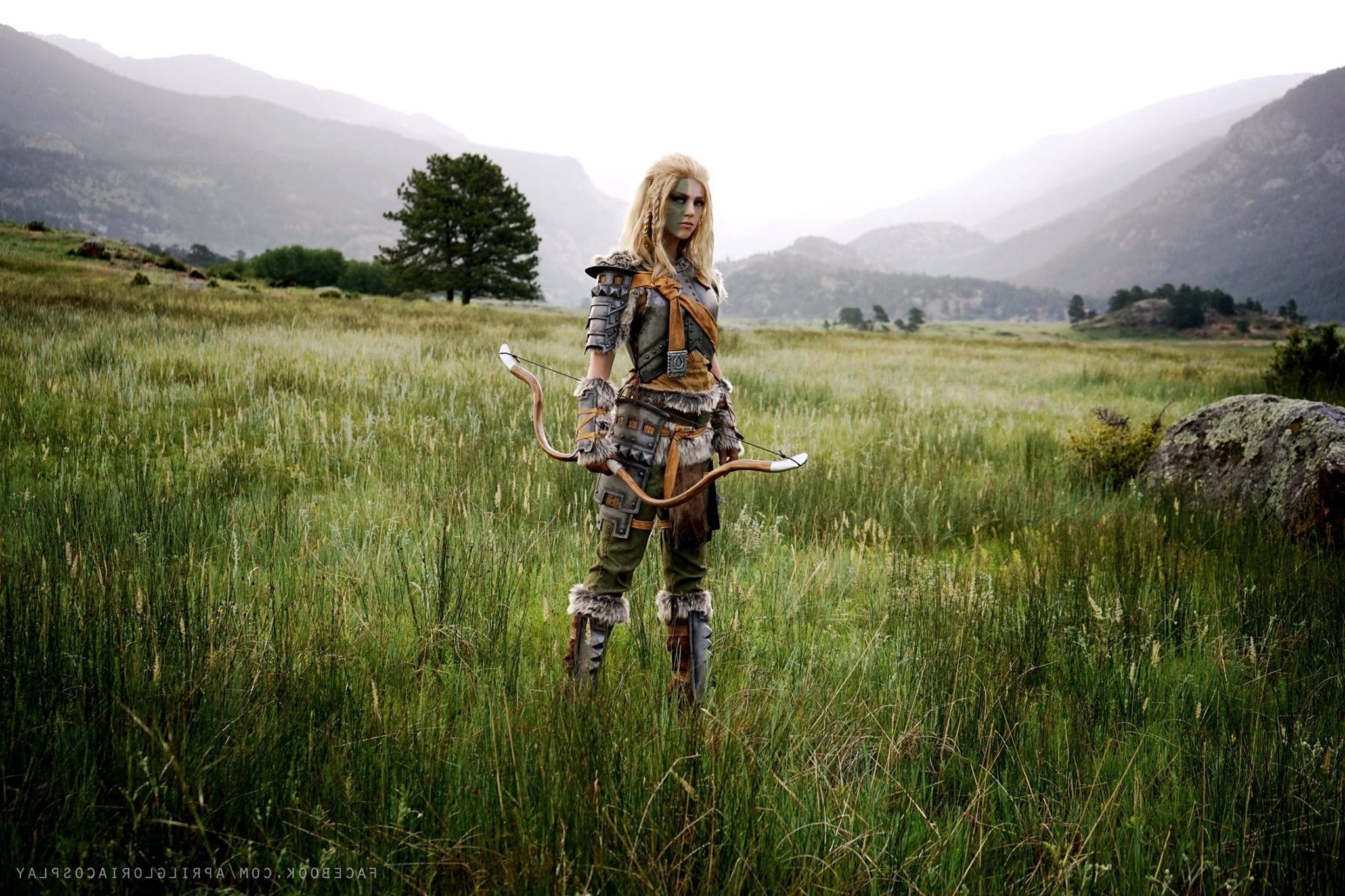 The Elder Scrolls V: Skyrim, Cosplay, Arciera, Prato, Full HD, sfondo per portatile