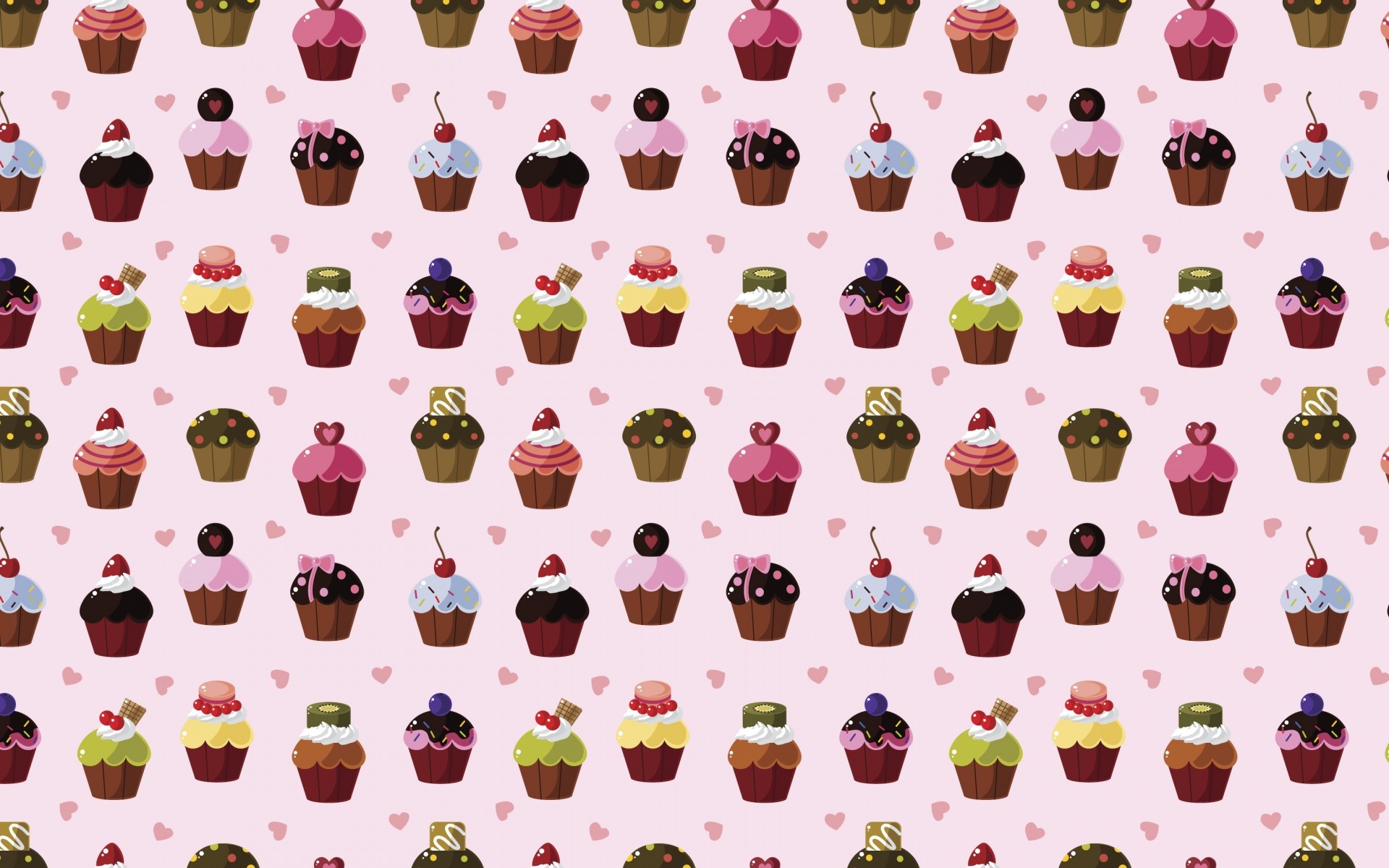 Cupcake, Motivo, Illustrazione, Rosa, Full HD, sfondo per portatile