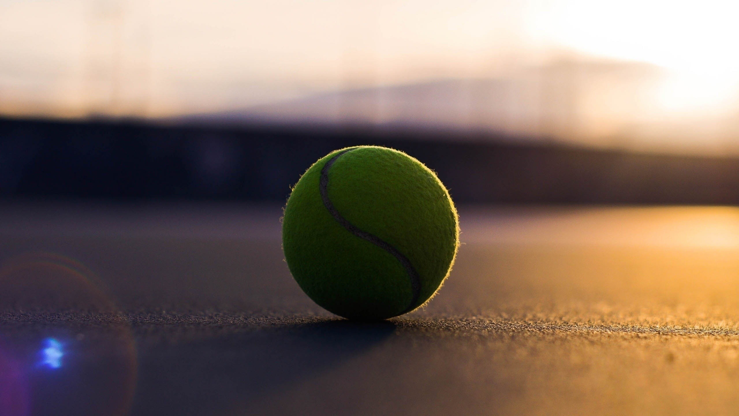 Pallina da tennis, Campo, Controluce, 2K, sfondo per PC