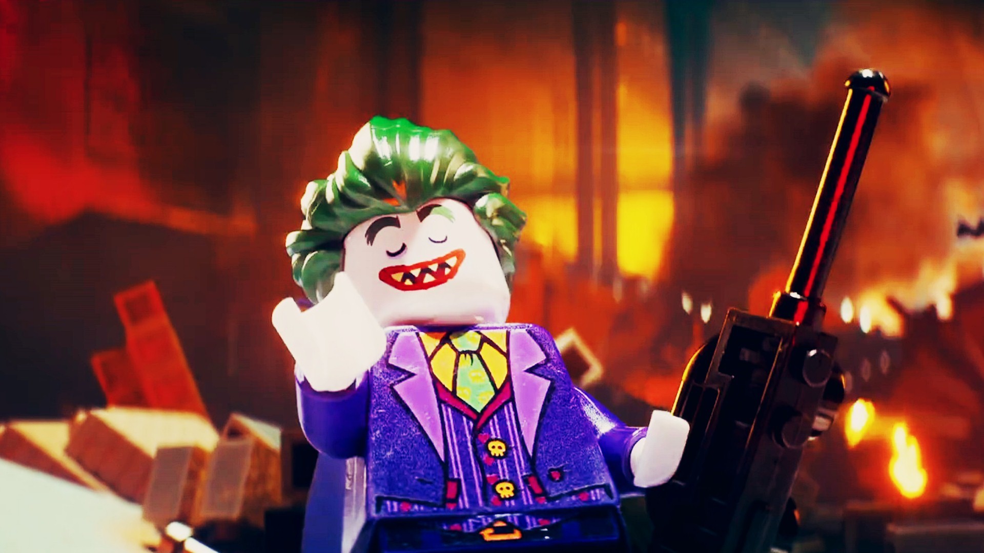 Joker, LEGO Batman - Il film, LEGO, Esplosione, Fuoco, Full HD 1080p, sfondo desktop