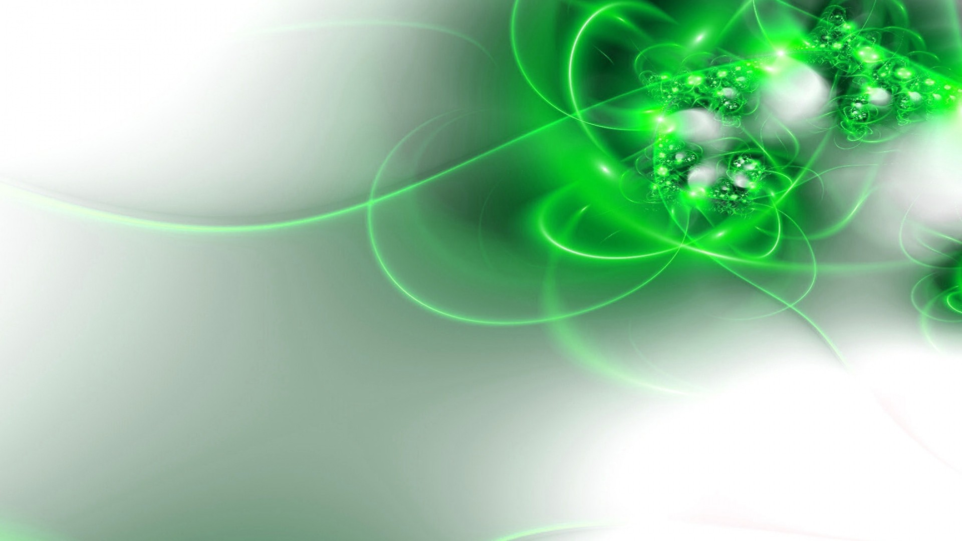 Arte frattale, Verde, Sfondo bianco, Astratto, 1920x1080, wallpaper desktop