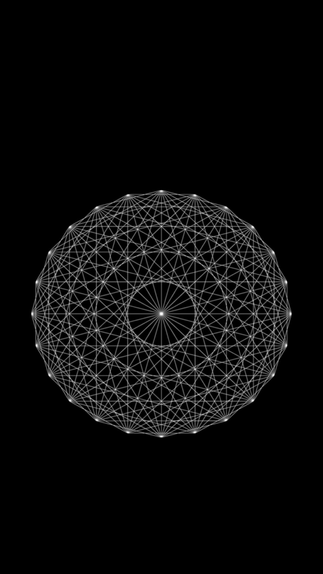 Sfera wireframe, Geometria, Sfondo nero, Minimalismo, schermata di blocco iPhone 5