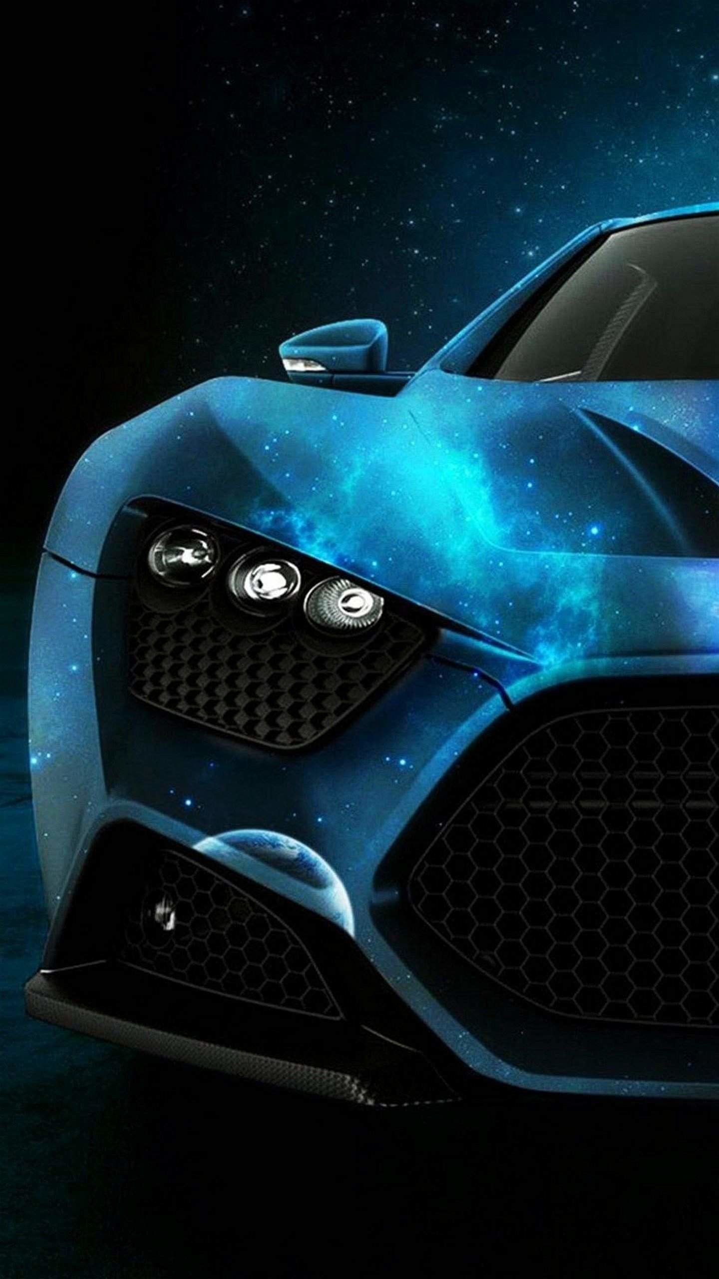 Concept car, Auto blu, Sfondo scuro, QHD+, schermata di blocco LG G4