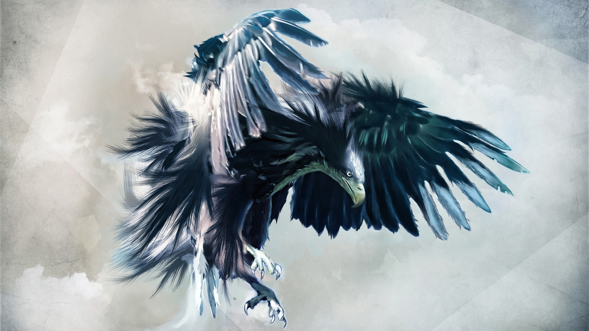 Aquila, Ali spiegate, Arte digitale, Pittura, 1920x1080, wallpaper desktop