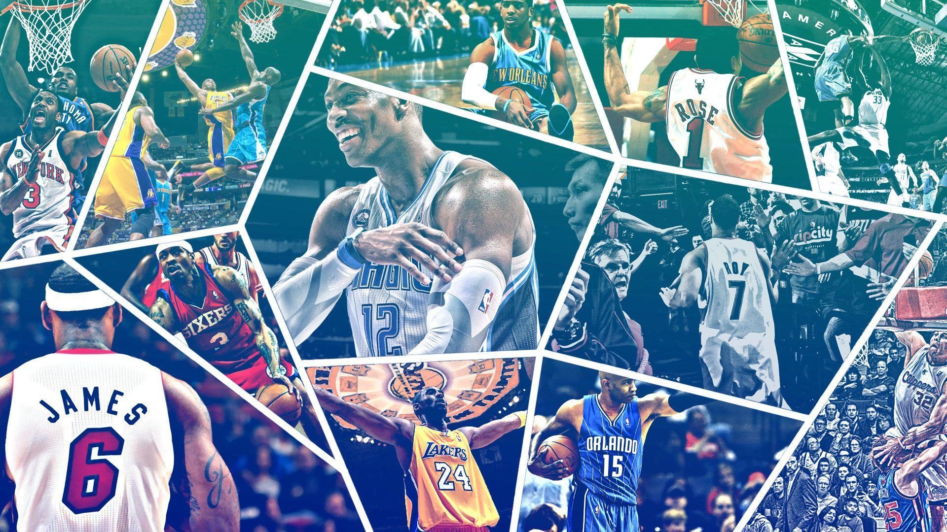 NBA, LeBron James, Dwight Howard, Collage, Full HD 1080p, sfondo desktop