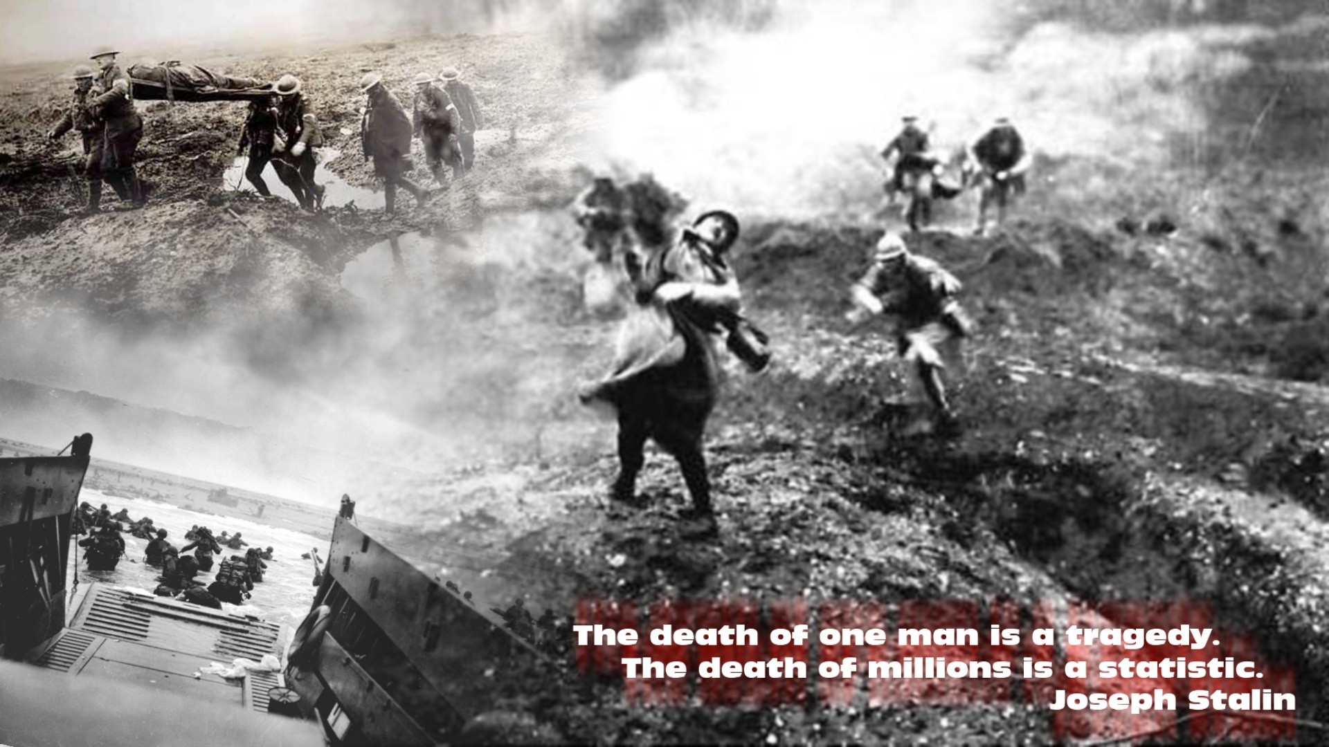 Seconda guerra mondiale, Soldati, Citazione di Stalin, Bianco e nero, sfondo desktop Full HD