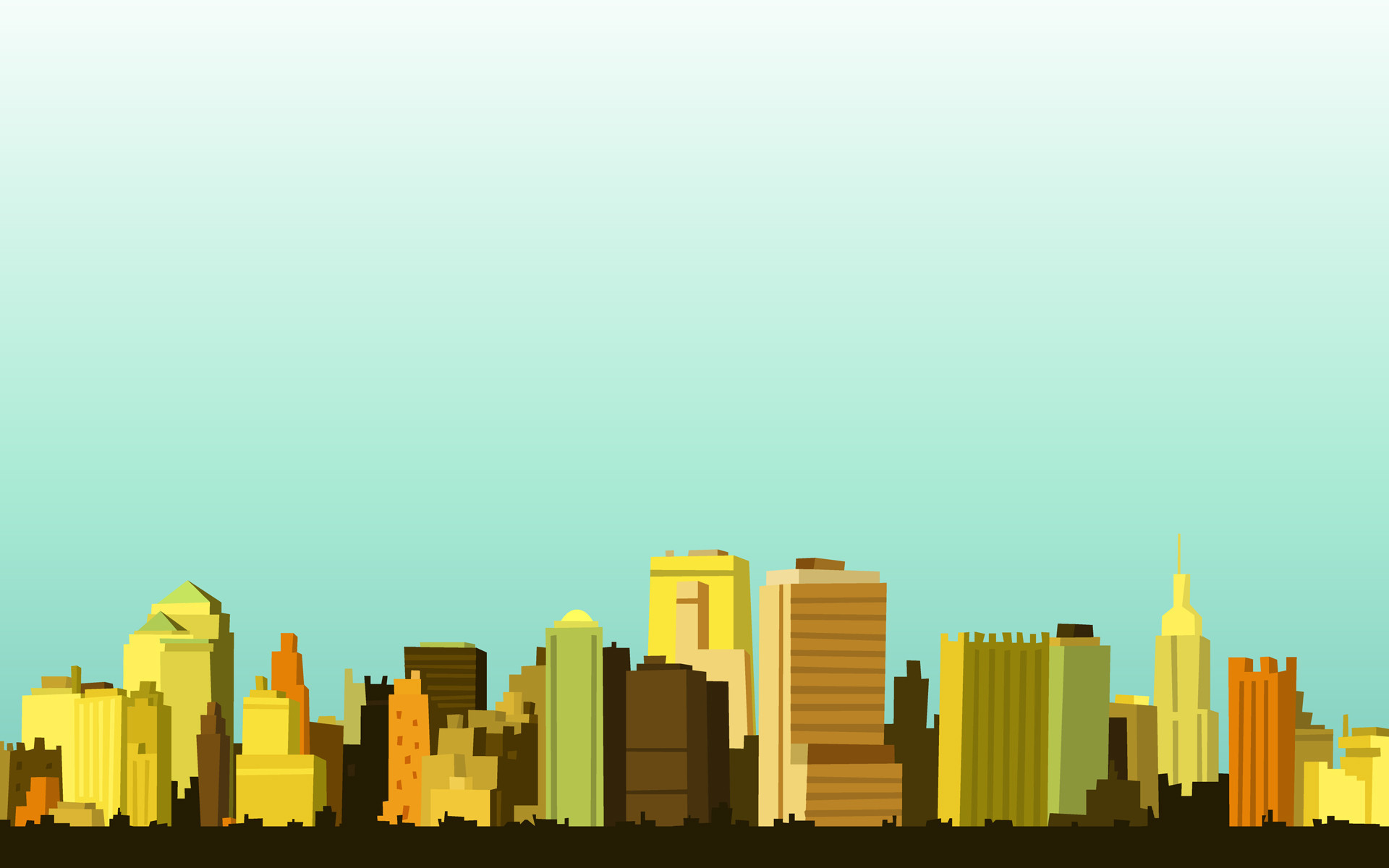 Pixel art, Skyline, Città, Giallo, 1920x1200, sfondo MacBook Pro