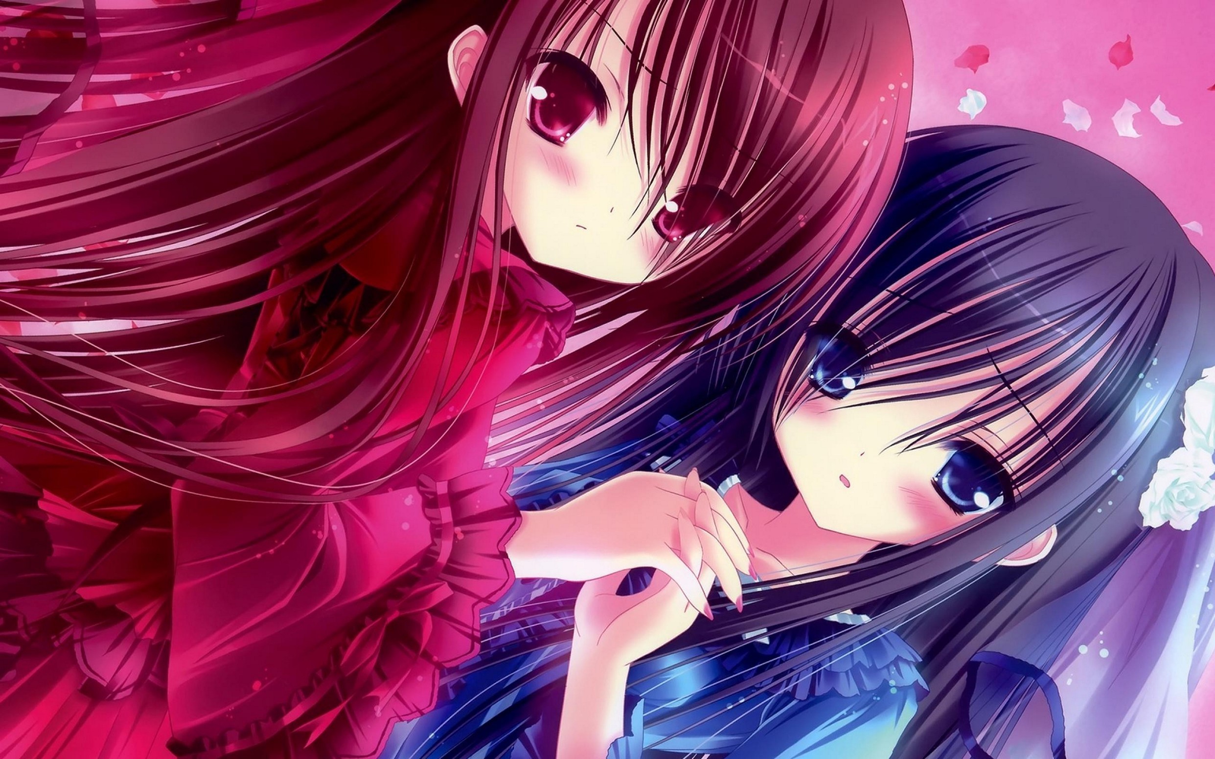 Ragazze anime, Kawaii, Rosso, Capelli lunghi, 2483x1552, sfondo MacBook Pro