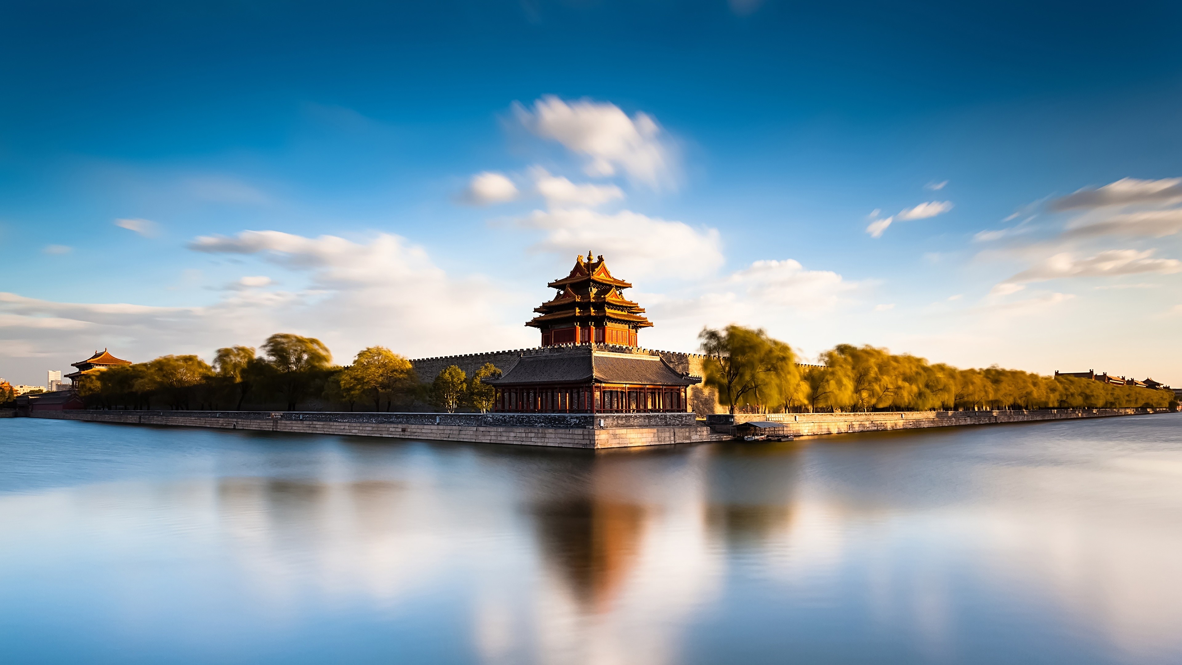 Città Proibita, Pechino, Torre d'angolo, Fossato, Cina, 4K, sfondo per desktop