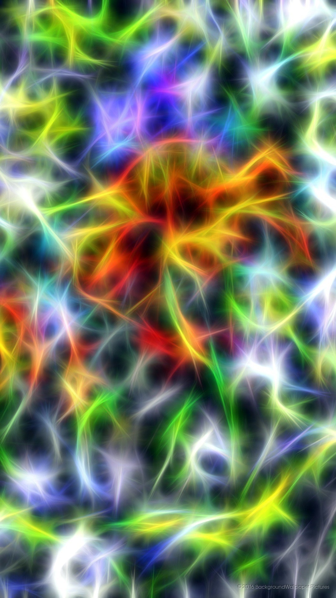 Fiore, Effetto frattale, Astratto, Full HD, sfondo verticale per cellulare