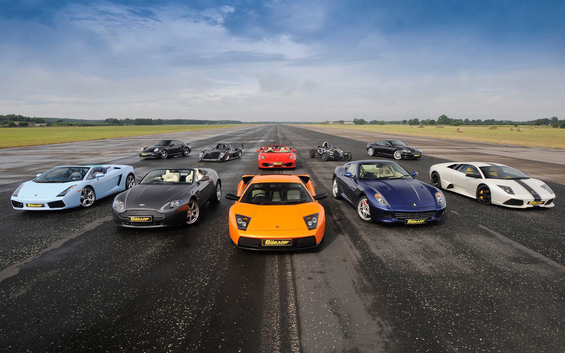 Lamborghini Murciélago, Ferrari, Supercar, Pista, 16:10 Full HD, sfondo widescreen