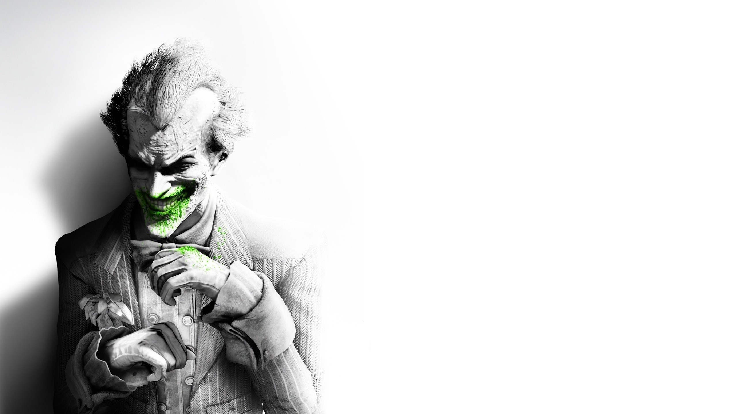 Joker, Batman: Arkham Asylum, DC Comics, Bianco e nero, 2K, immagine di sfondo Mac