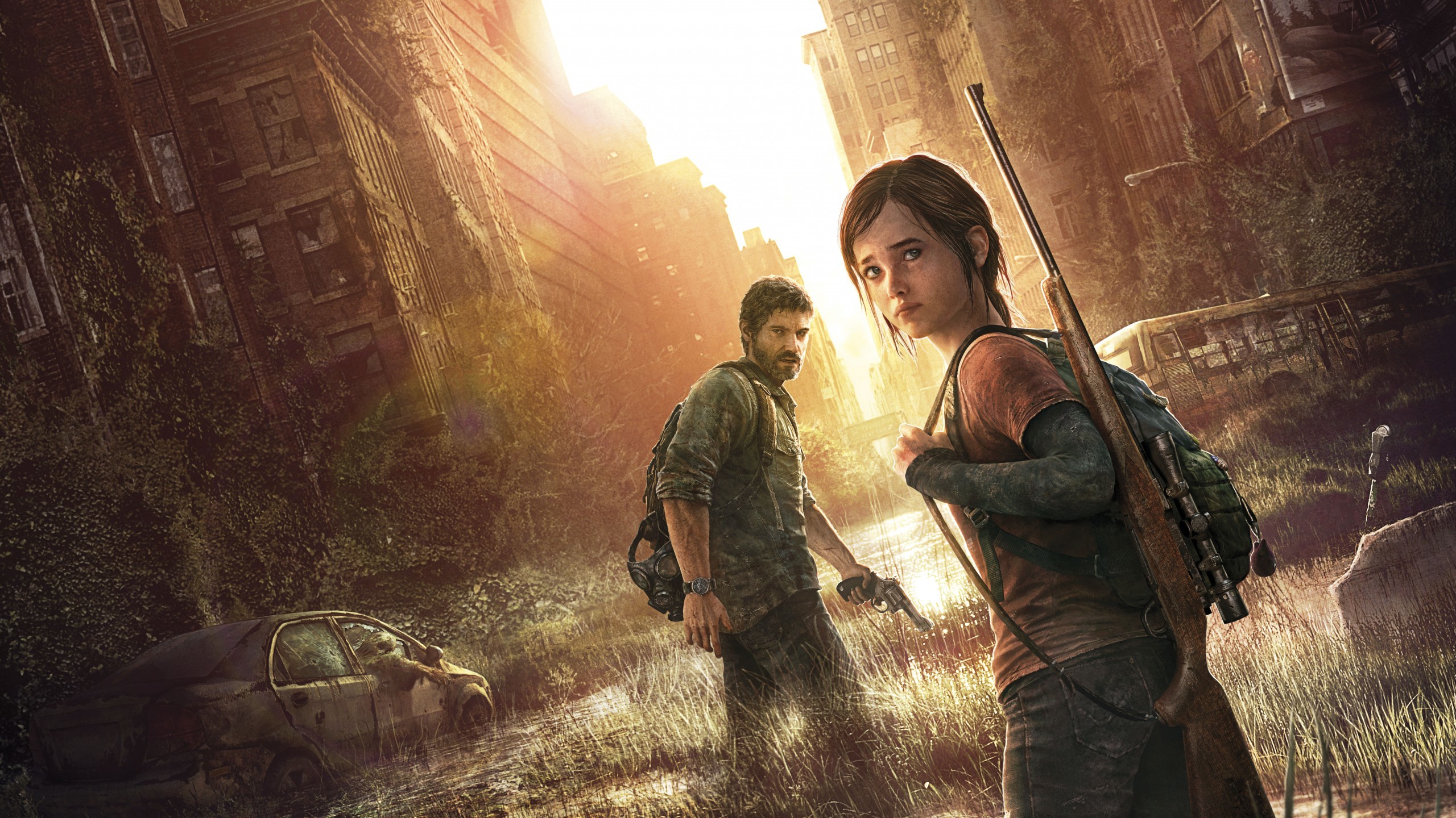 The Last of Us, Joel, Ellie, Rovine urbane, Controluce, 2K, sfondo desktop