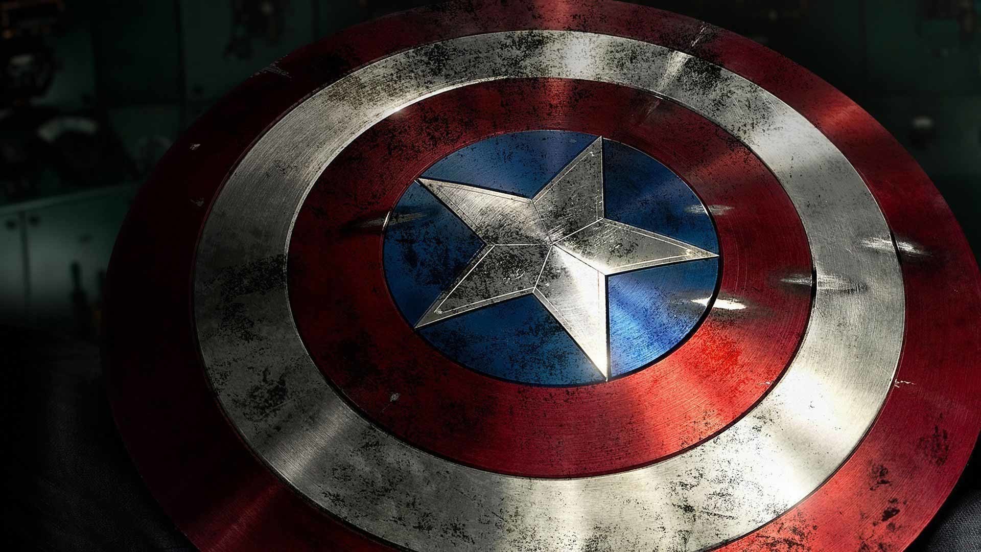 Scudo di Capitan America, Capitan America, Primo piano, Metallo, sfondo Full HD per portatile