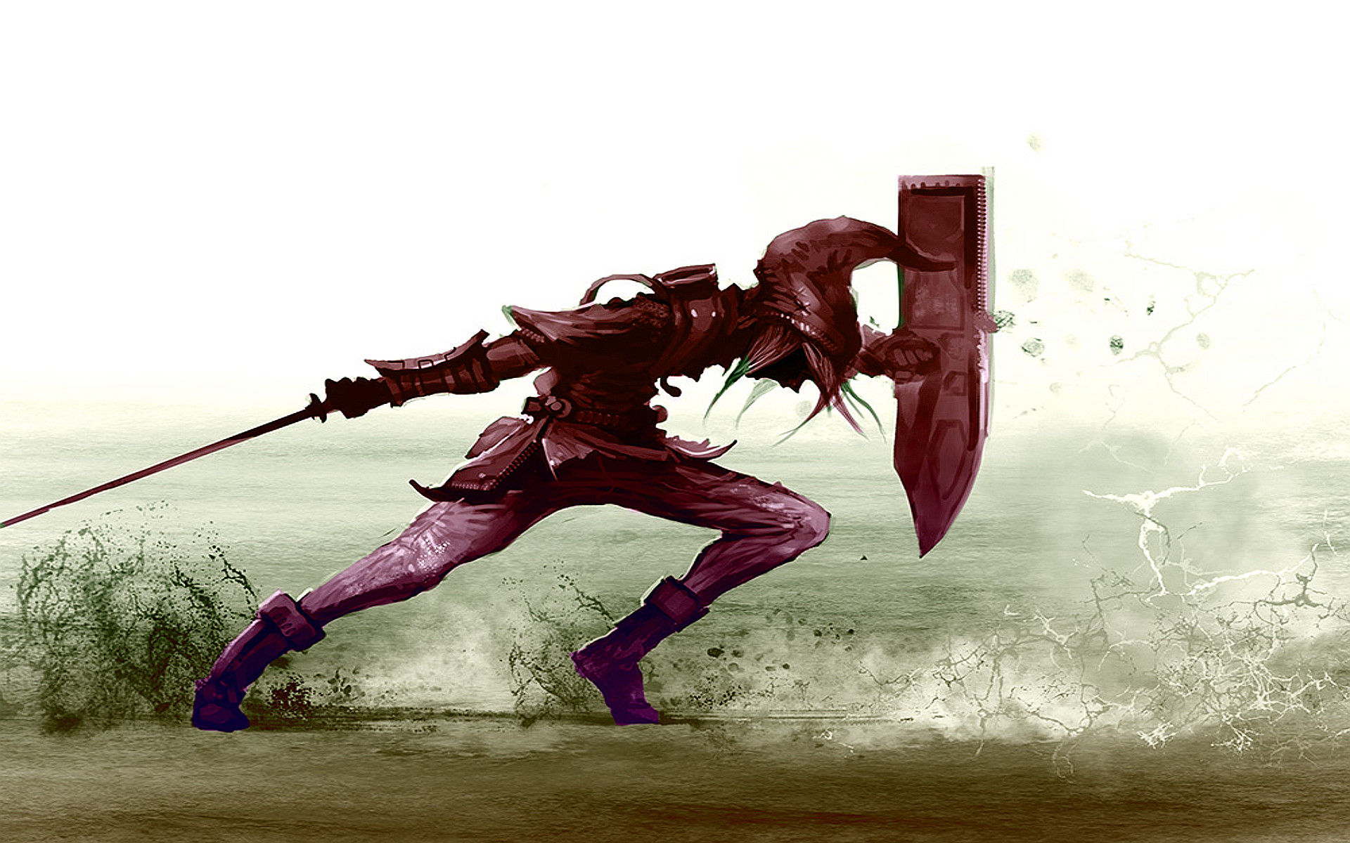 Dark Link, Spada, Scudo, Illustrazione, 1920x1200, wallpaper desktop