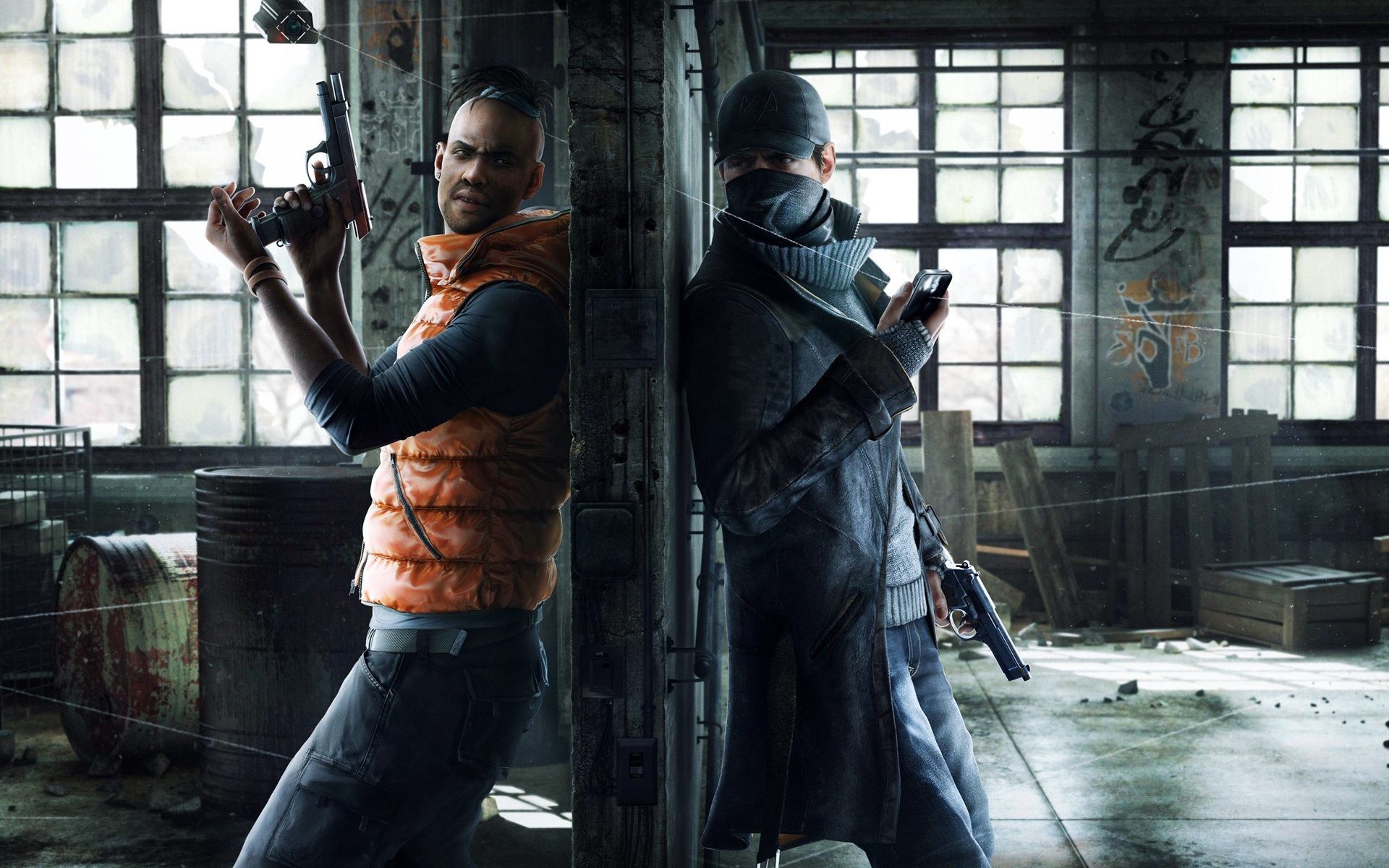Aiden Pearce, Jordi Chin, Watch Dogs, Pistole, Full HD, sfondo Windows 11