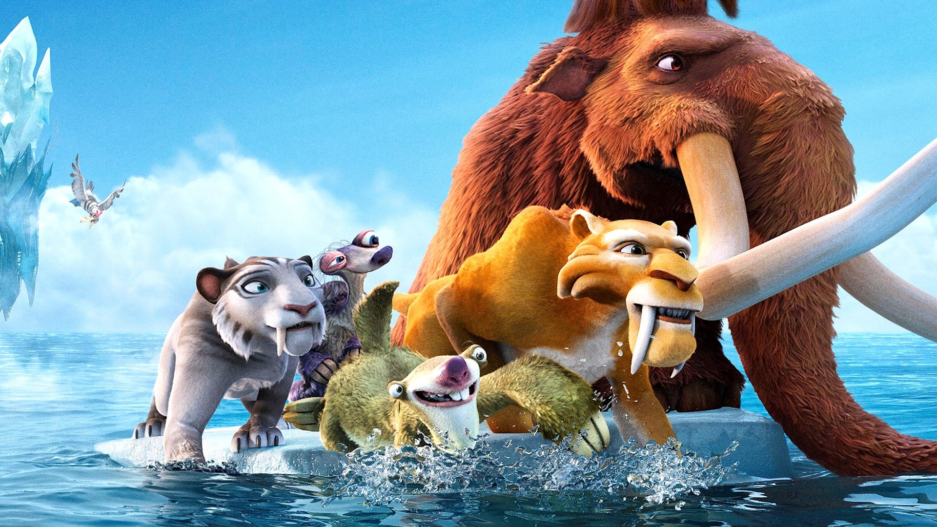 L'era glaciale, Manny, Diego, Sid, Scrat, 1920x1080, immagine di sfondo