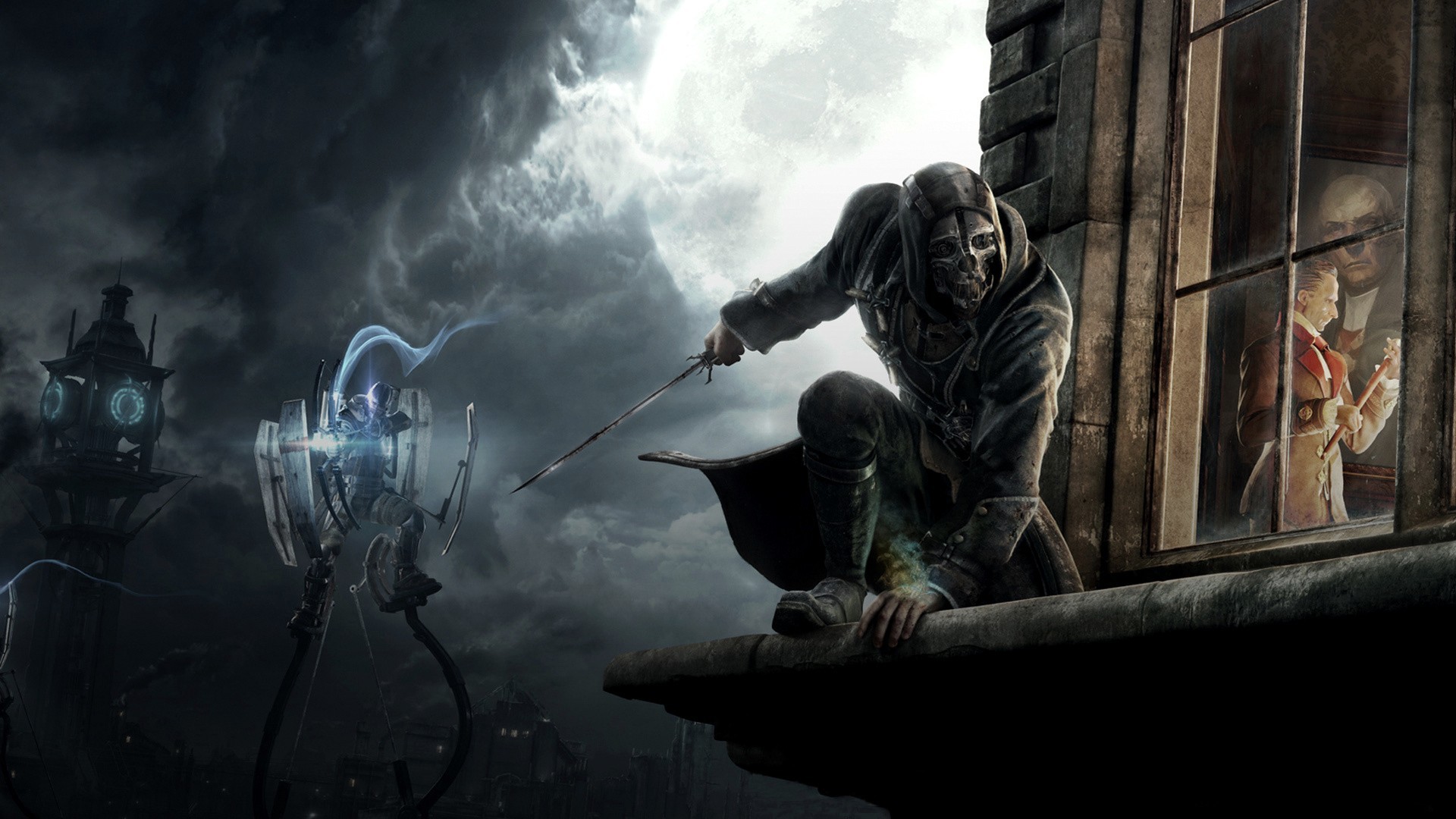 Corvo Attano, Dishonored, Tallboy, Finestra, Full HD, sfondo desktop