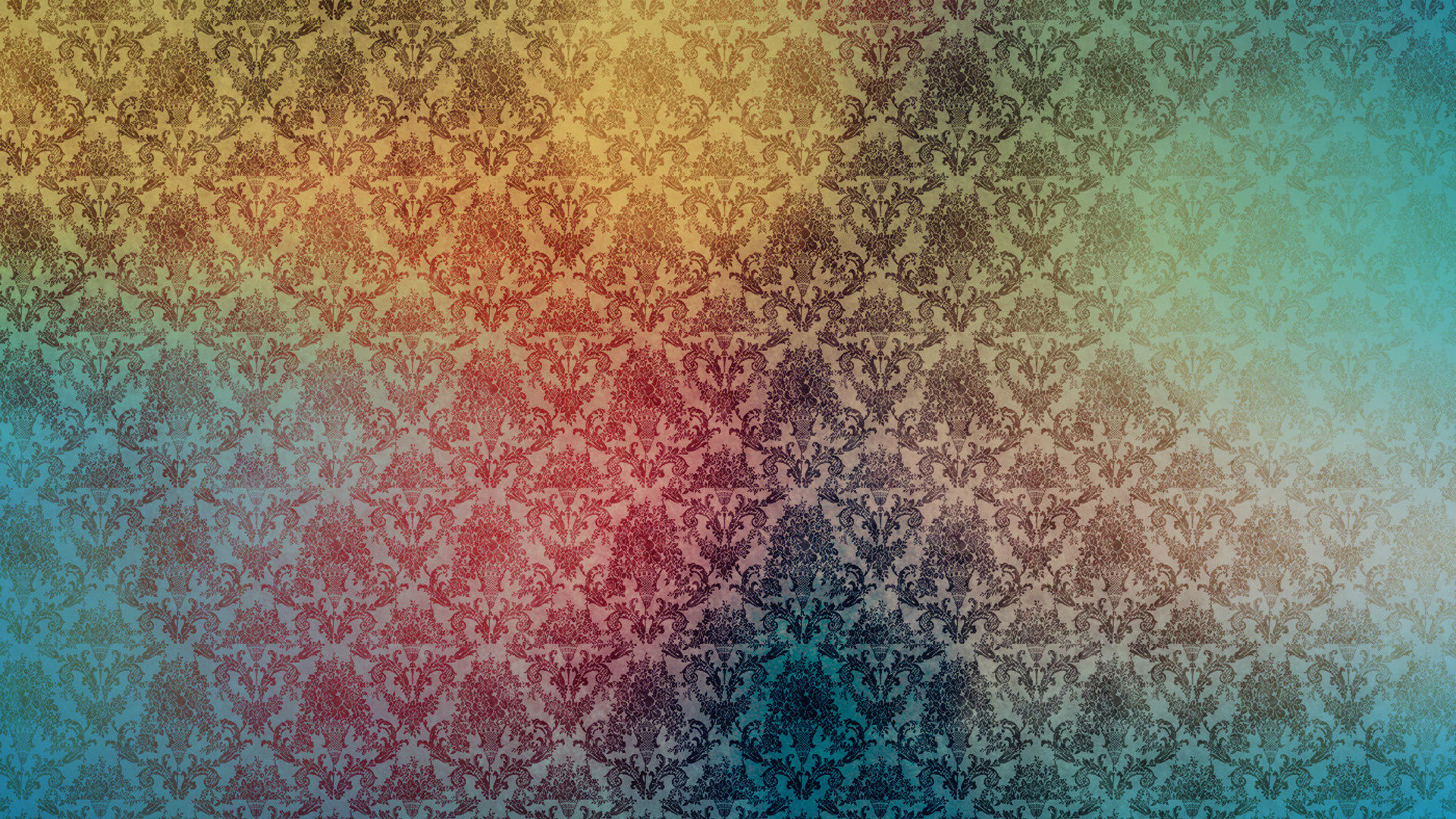 Damascato, Motivo decorativo, Grunge, Toni multicolore, 1920x1080, wallpaper desktop