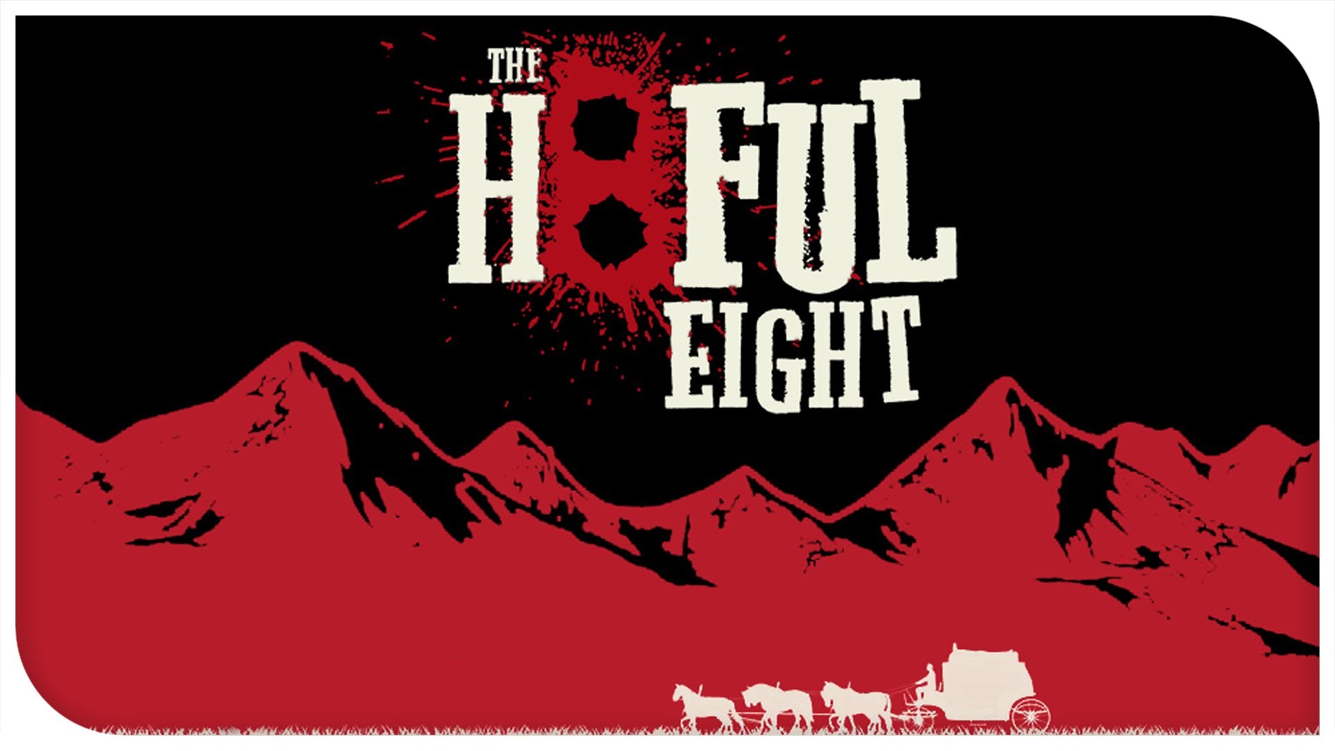 The Hateful Eight, Logo, Montagne rosse, Diligenza, Full HD, sfondo per PC