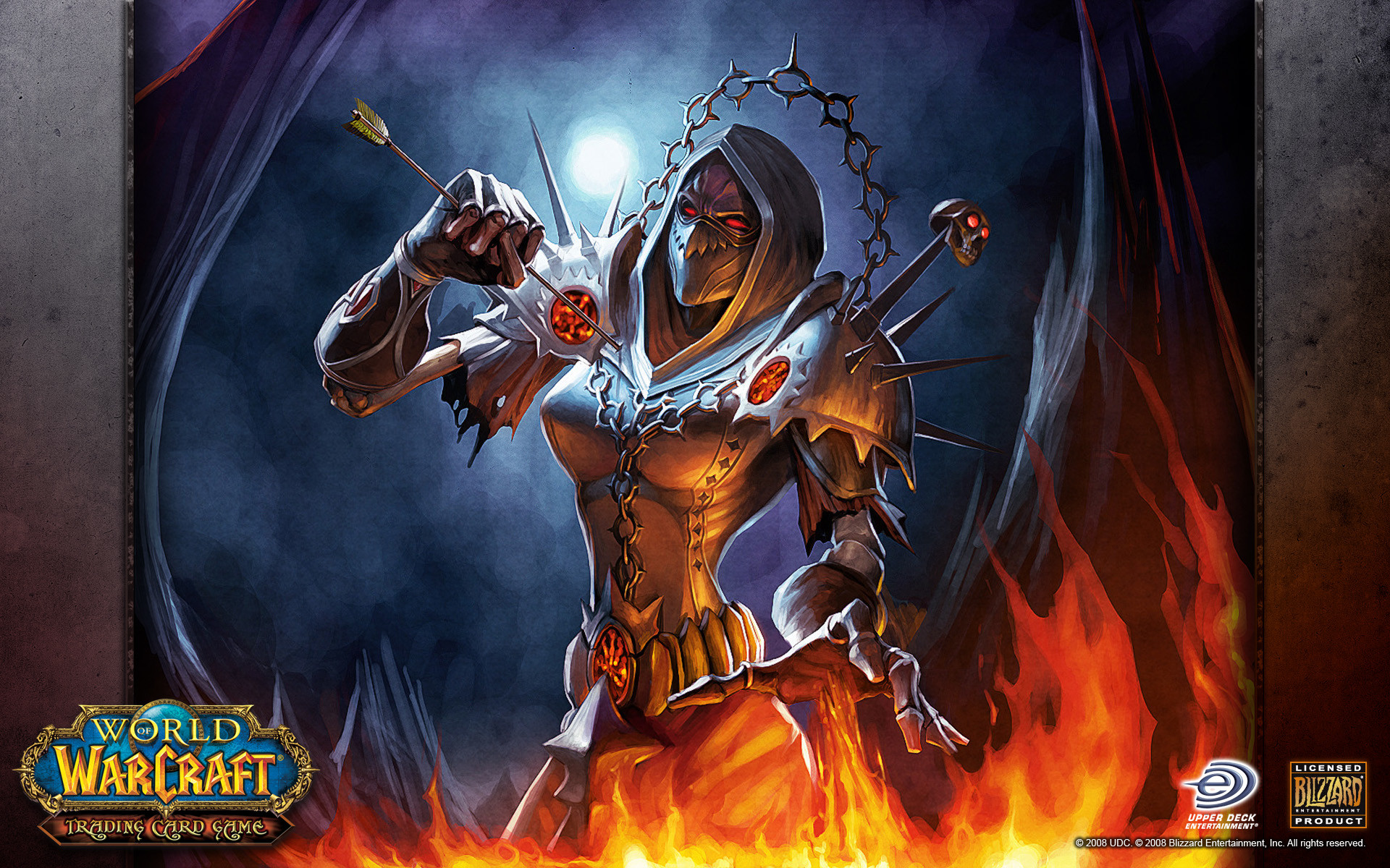 World of Warcraft, Assassino, Logo, Fuoco, 16:10 Full HD, sfondo widescreen