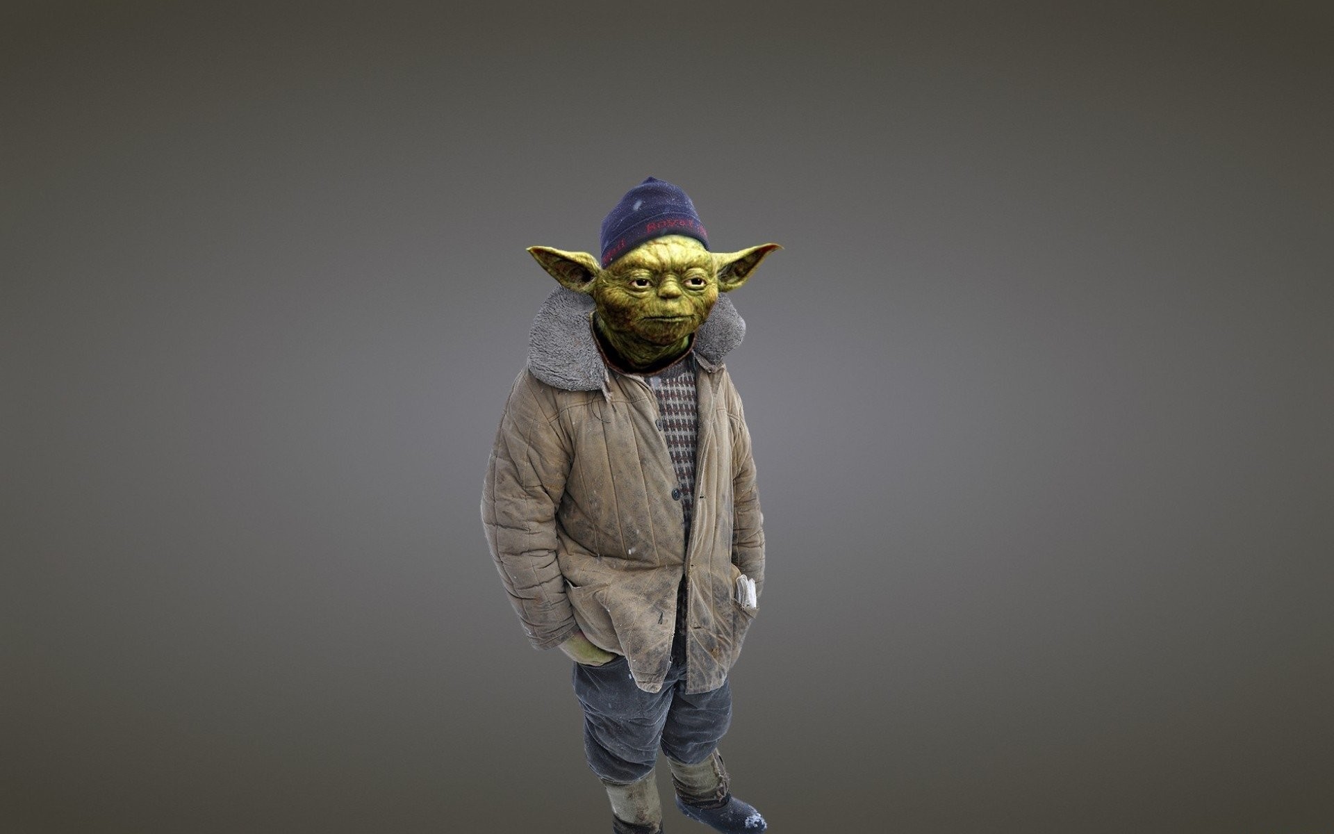 Yoda, Cappotto, Berretto, Umorismo, 1920x1200, sfondo MacBook Pro