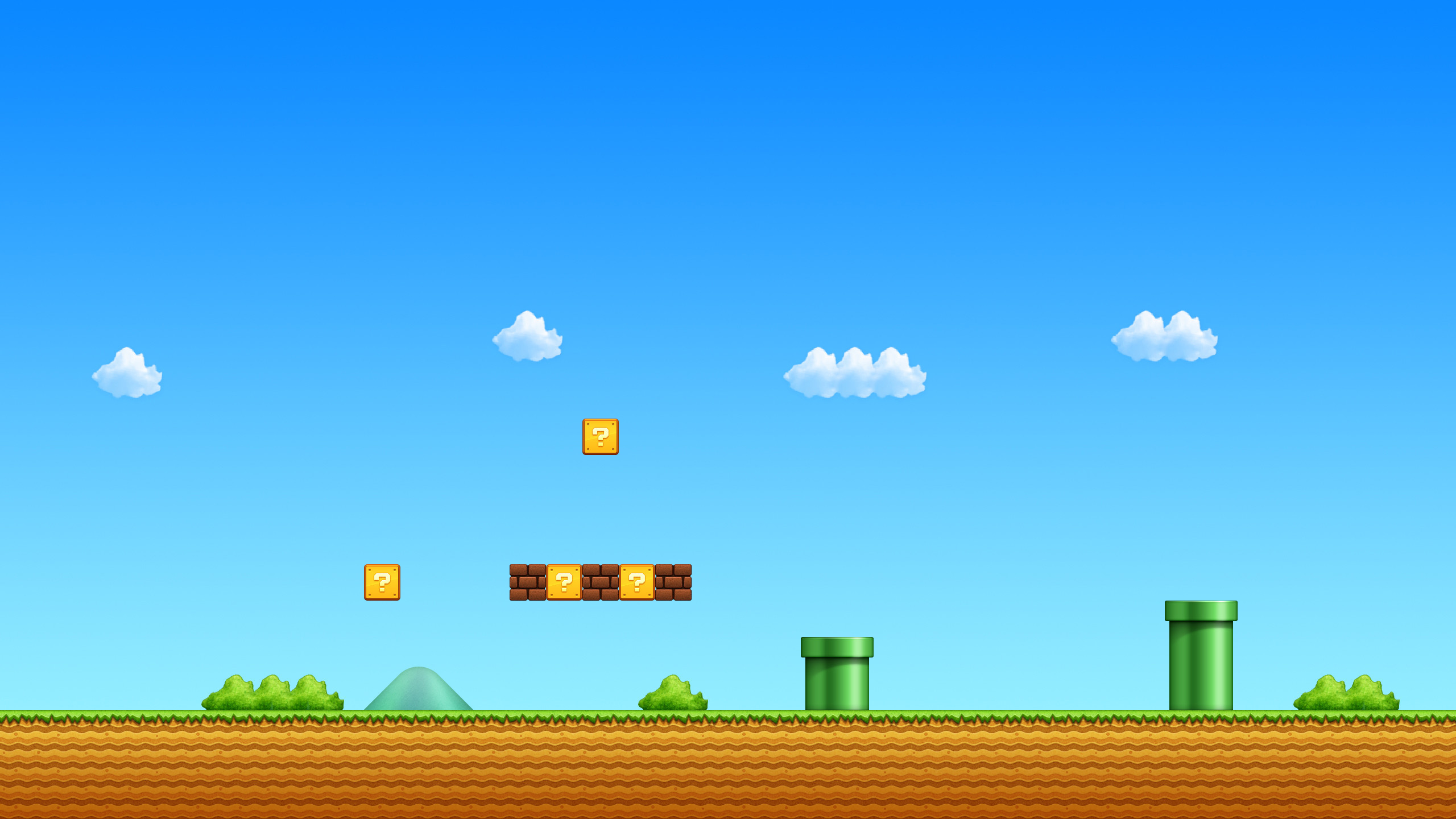 Super Mario Bros., Nintendo, Tubi verdi, Blocchi, 8 bit, 2K 1440p, sfondo desktop